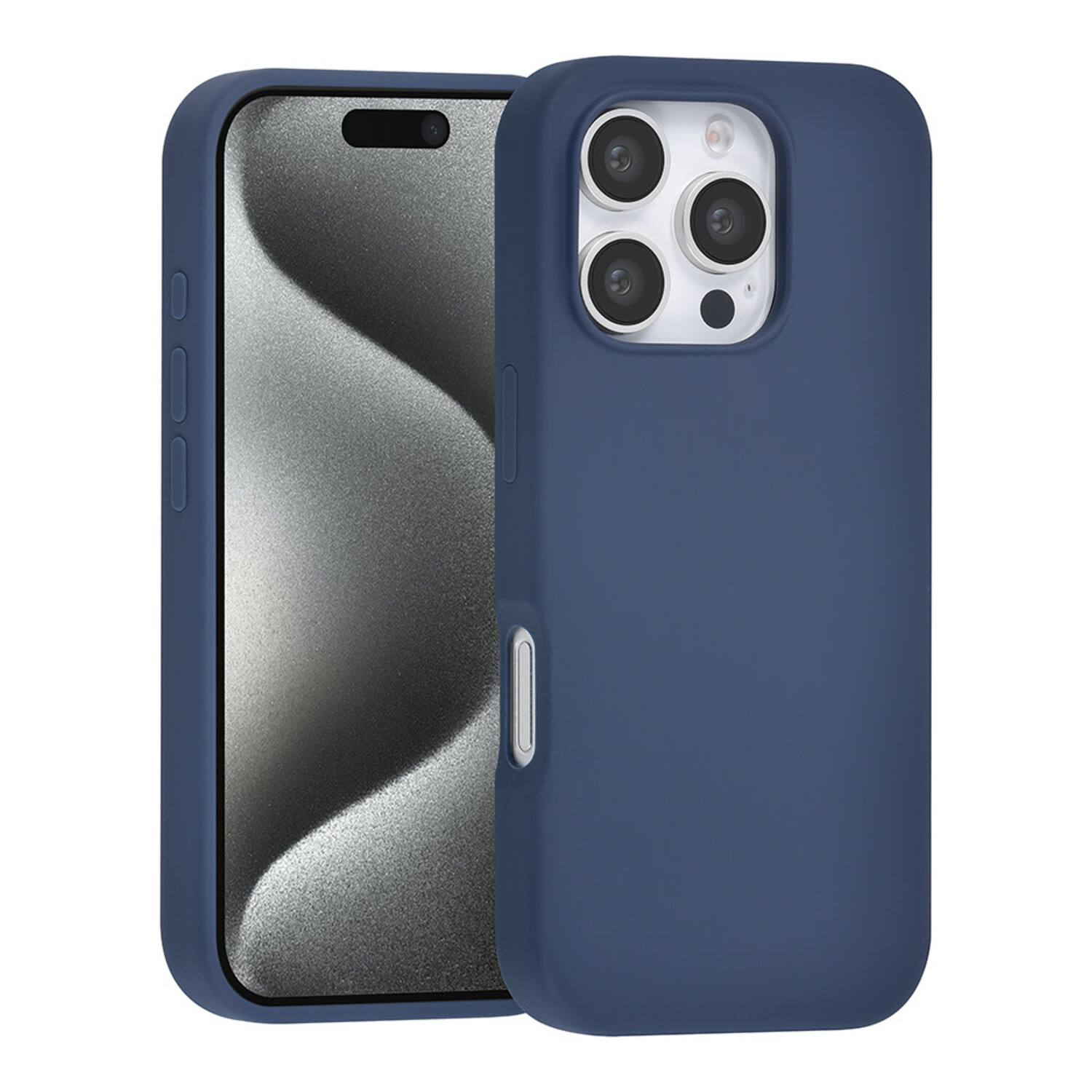 TUNIQ TUNIQ iPhone 16 Pro Back-Cover hul - Premium Liquid silicone - Dunkelblau