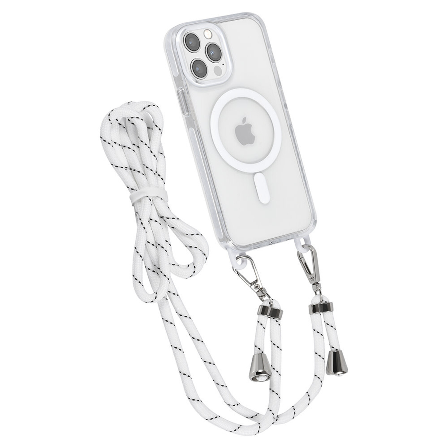 TUNIQ TUNIQ iPhone 12/12 Pro Back-Cover hul - neck cord - magsafe - Weiß