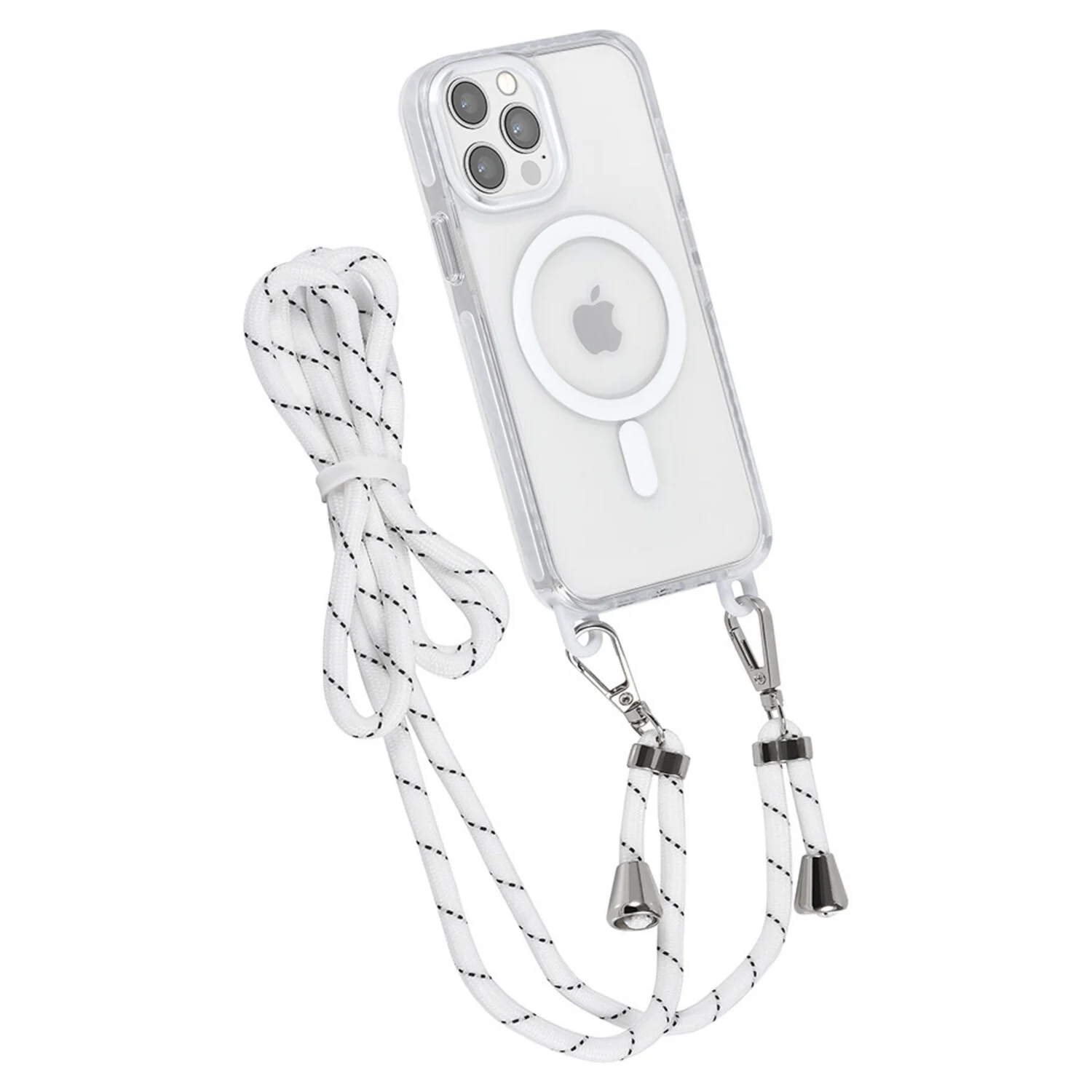 TUNIQ TUNIQ iPhone 12/12 Pro Back-Cover hul - neck cord - magsafe - Weiß