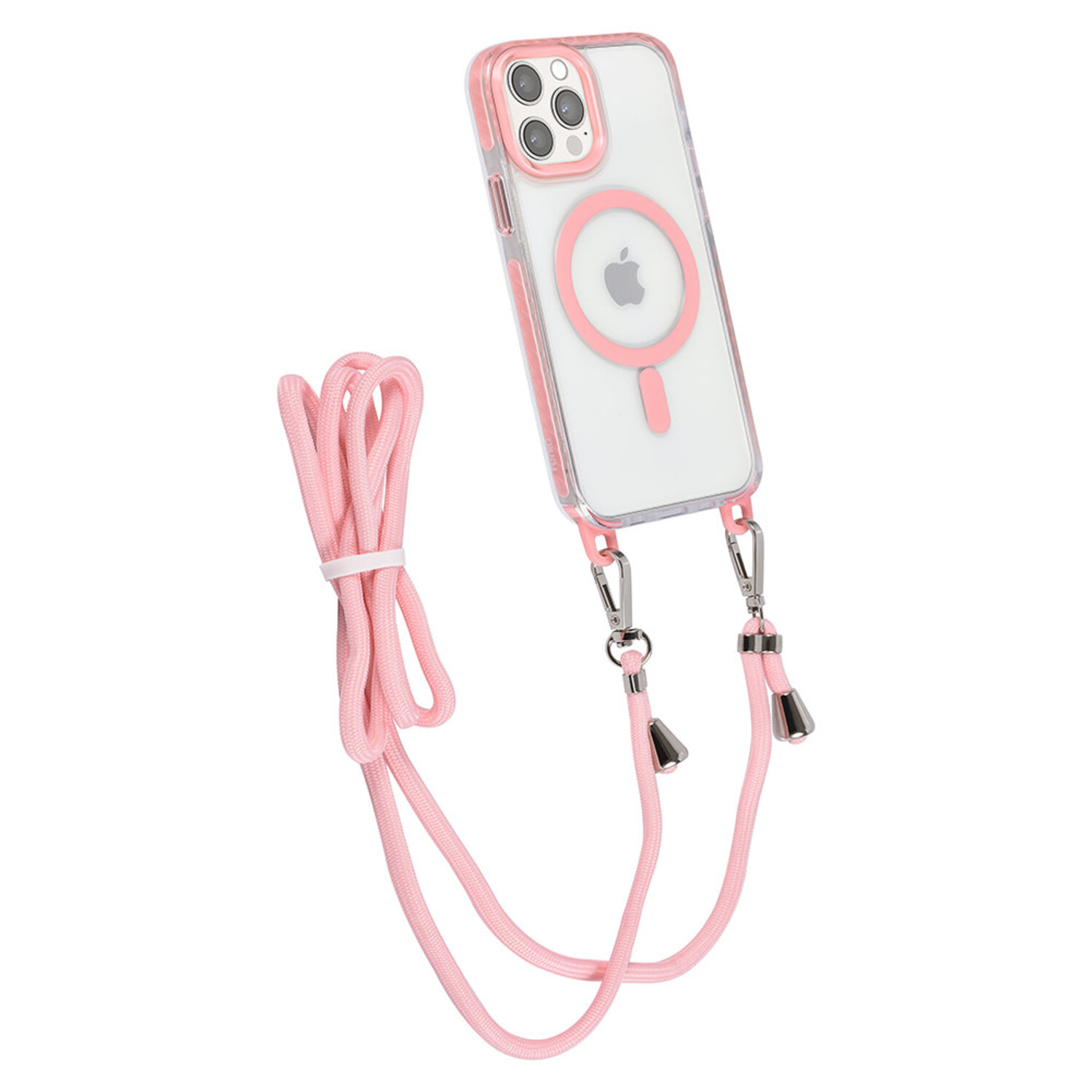 TUNIQ TUNIQ iPhone 12/12 Pro Back-Cover hul - neck cord - magsafe - Rosa