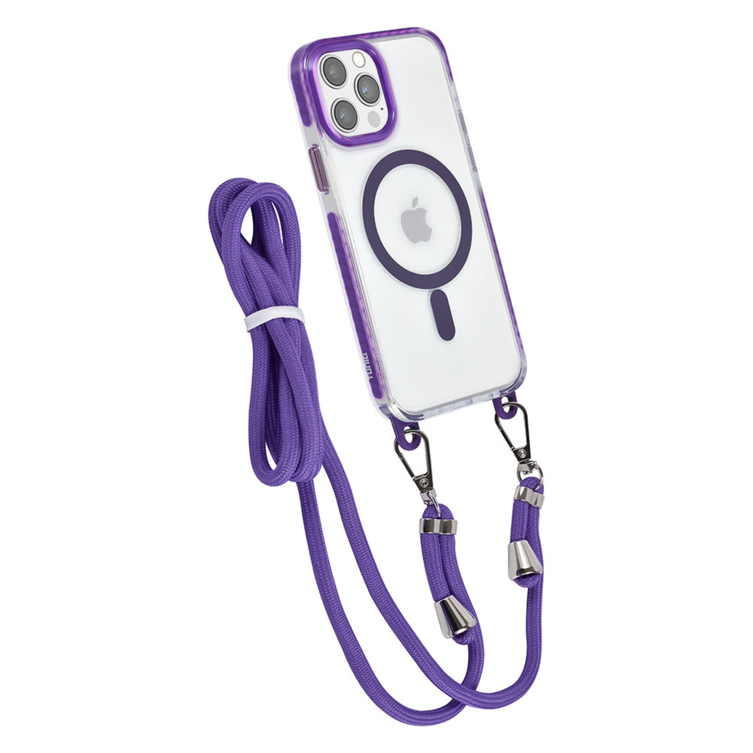 TUNIQ TUNIQ iPhone 12/12 Pro Back-Cover hul - neck cord - magsafe - Lila