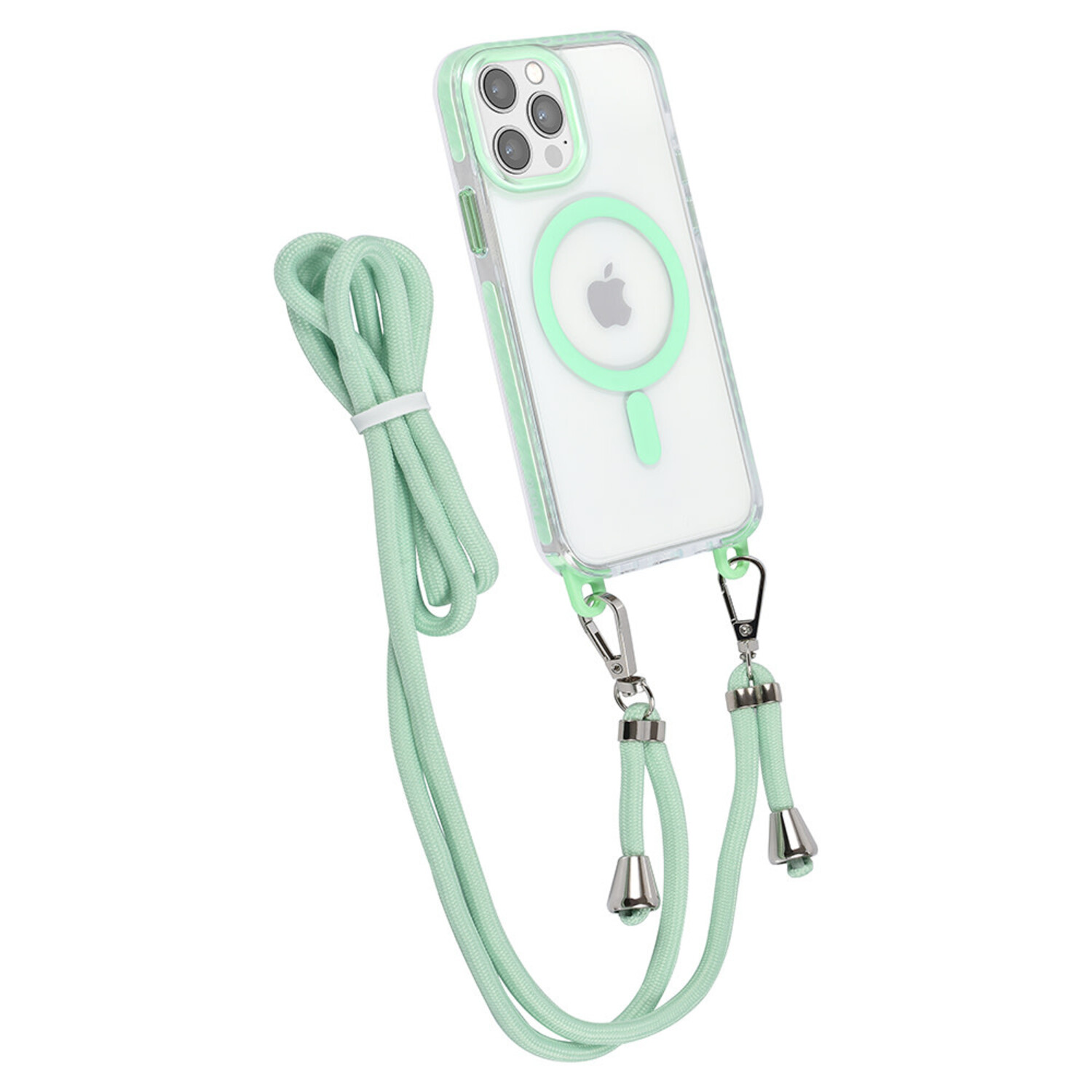 TUNIQ TUNIQ iPhone 12/12 Pro Back-Cover hul - neck cord - magsafe - Grün