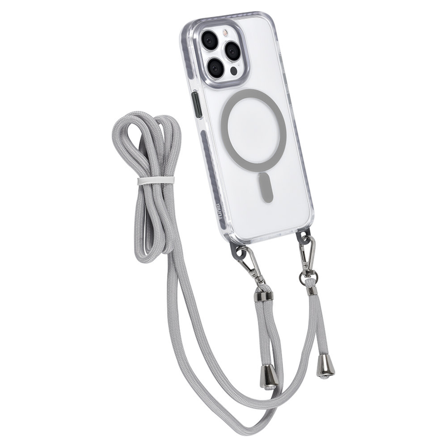 TUNIQ TUNIQ iPhone 13 Pro Back-Cover hul - neck cord - magsafe - Grau