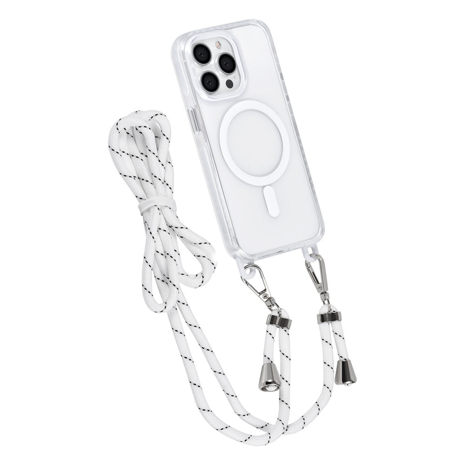 TUNIQ TUNIQ iPhone 13 Pro Back-Cover hul - neck cord - magsafe - Weiß