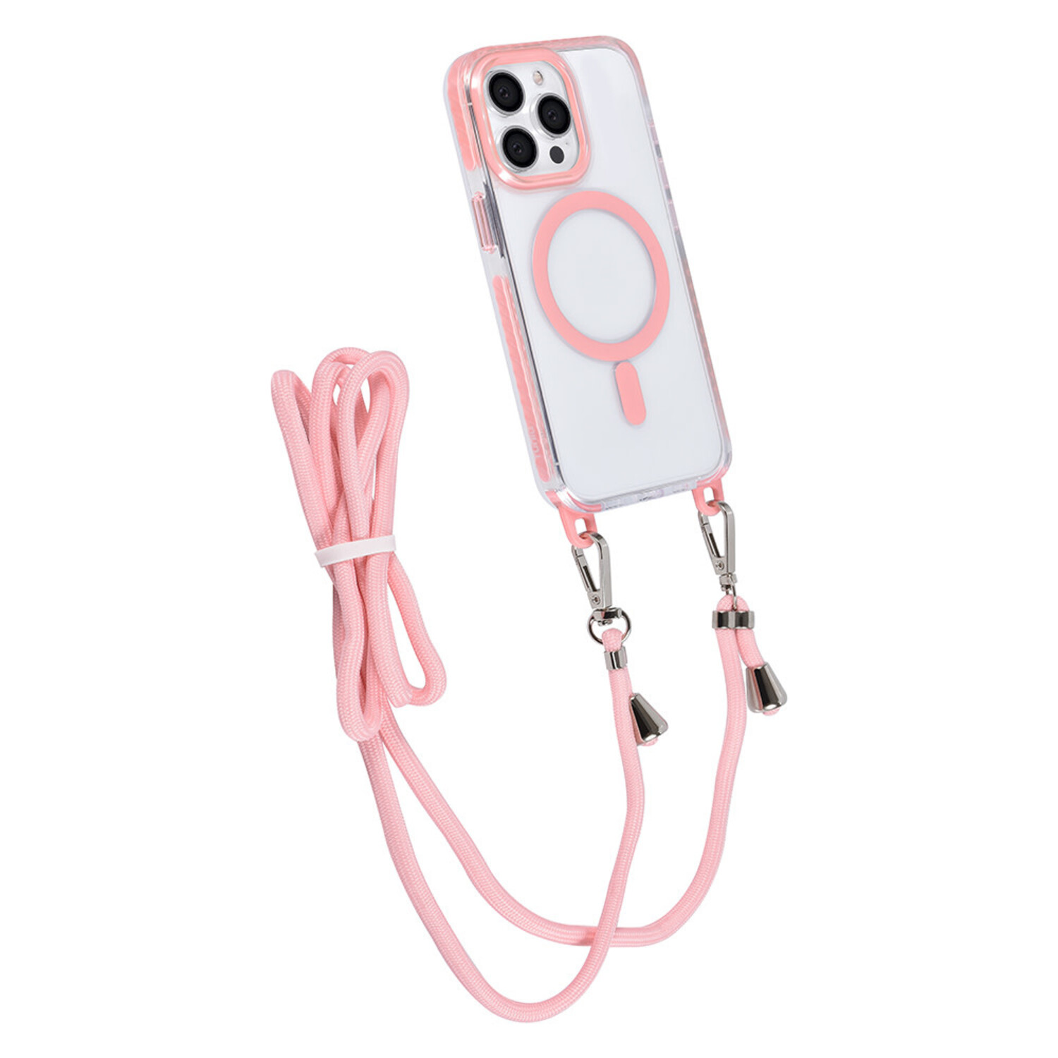 TUNIQ TUNIQ iPhone 13 Pro Back-Cover hul - neck cord - magsafe - Rosa