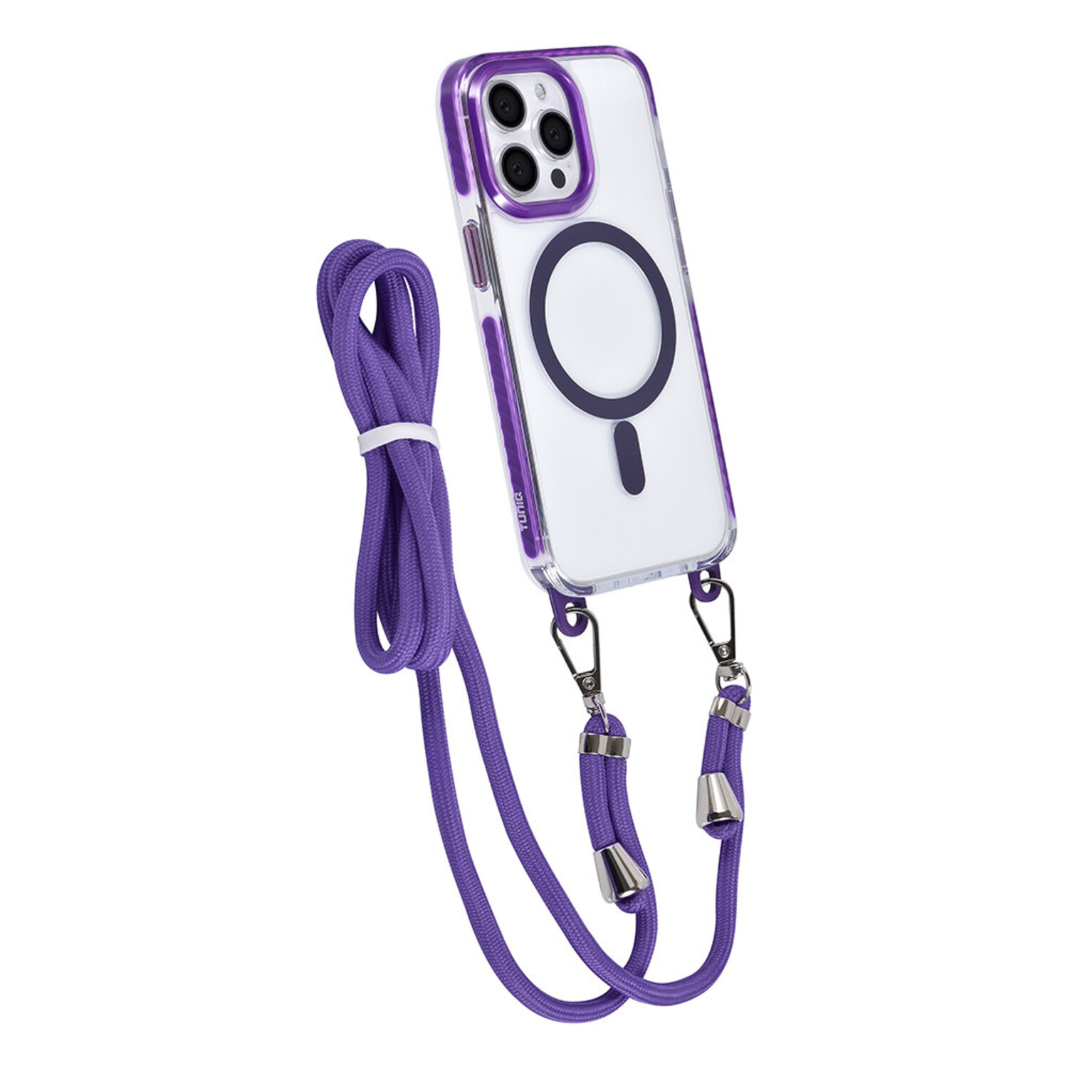 TUNIQ TUNIQ iPhone 13 Pro Back-Cover hul - neck cord - magsafe - Lila