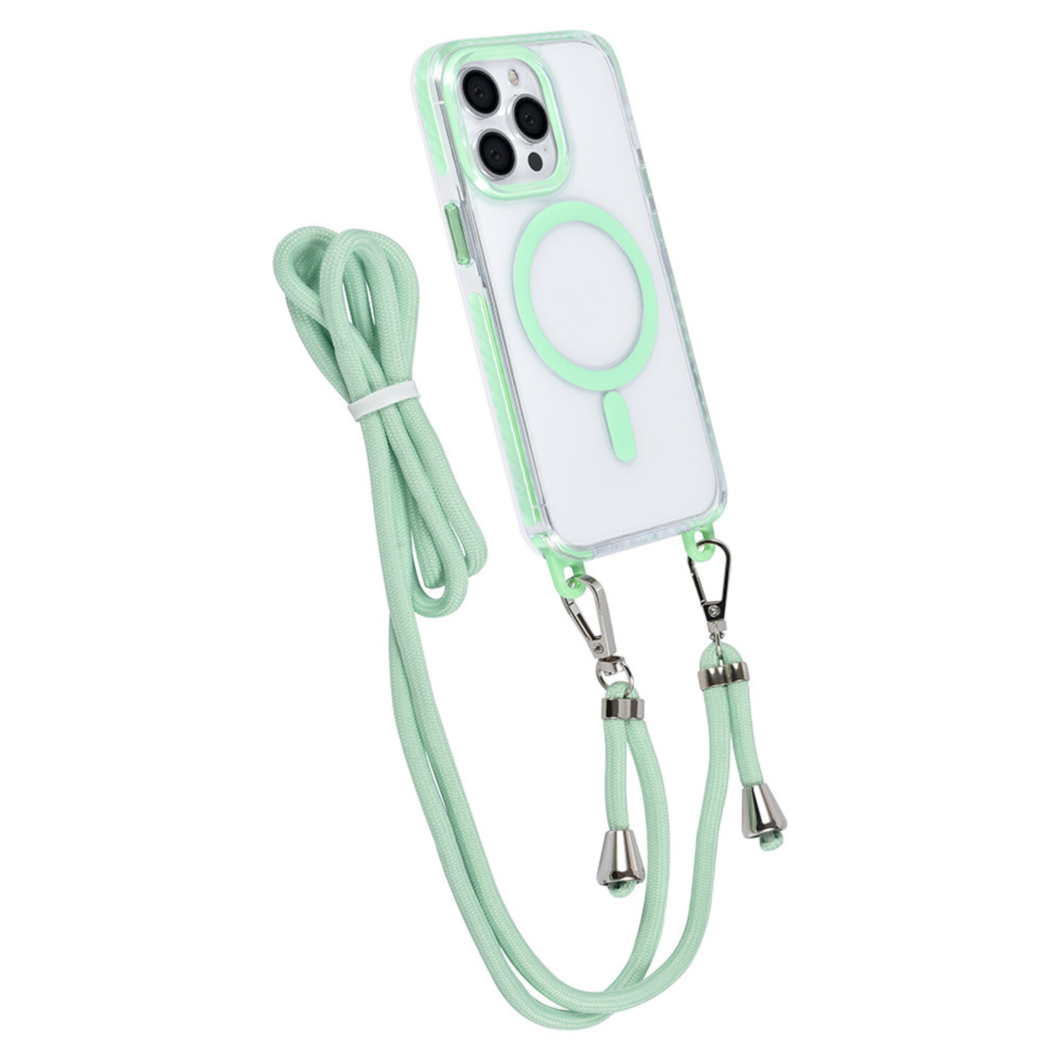 TUNIQ TUNIQ iPhone 13 Pro Back-Cover hul - neck cord - magsafe - Grün