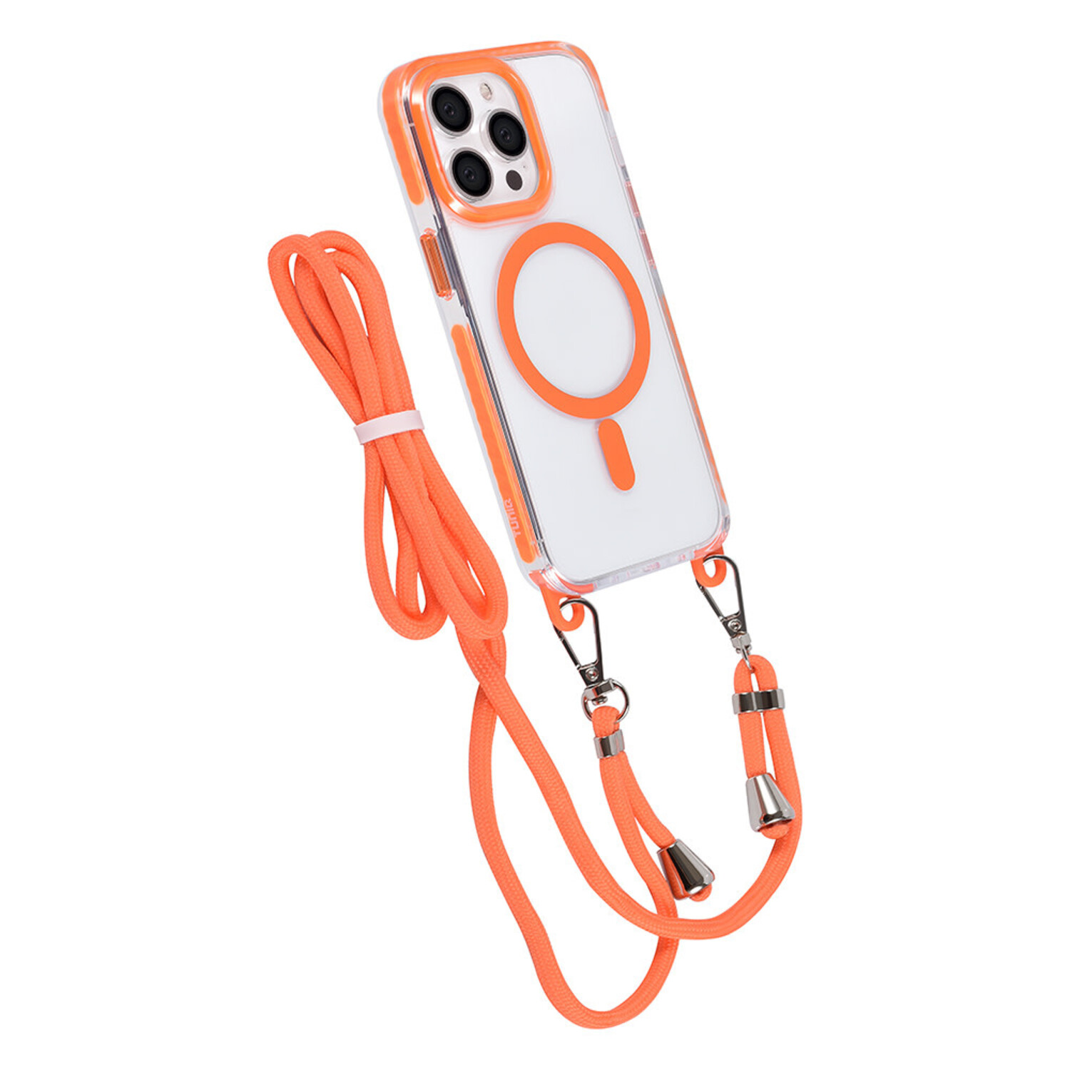 TUNIQ TUNIQ iPhone 13 Pro Back-Cover hul - neck cord - magsafe - Orange