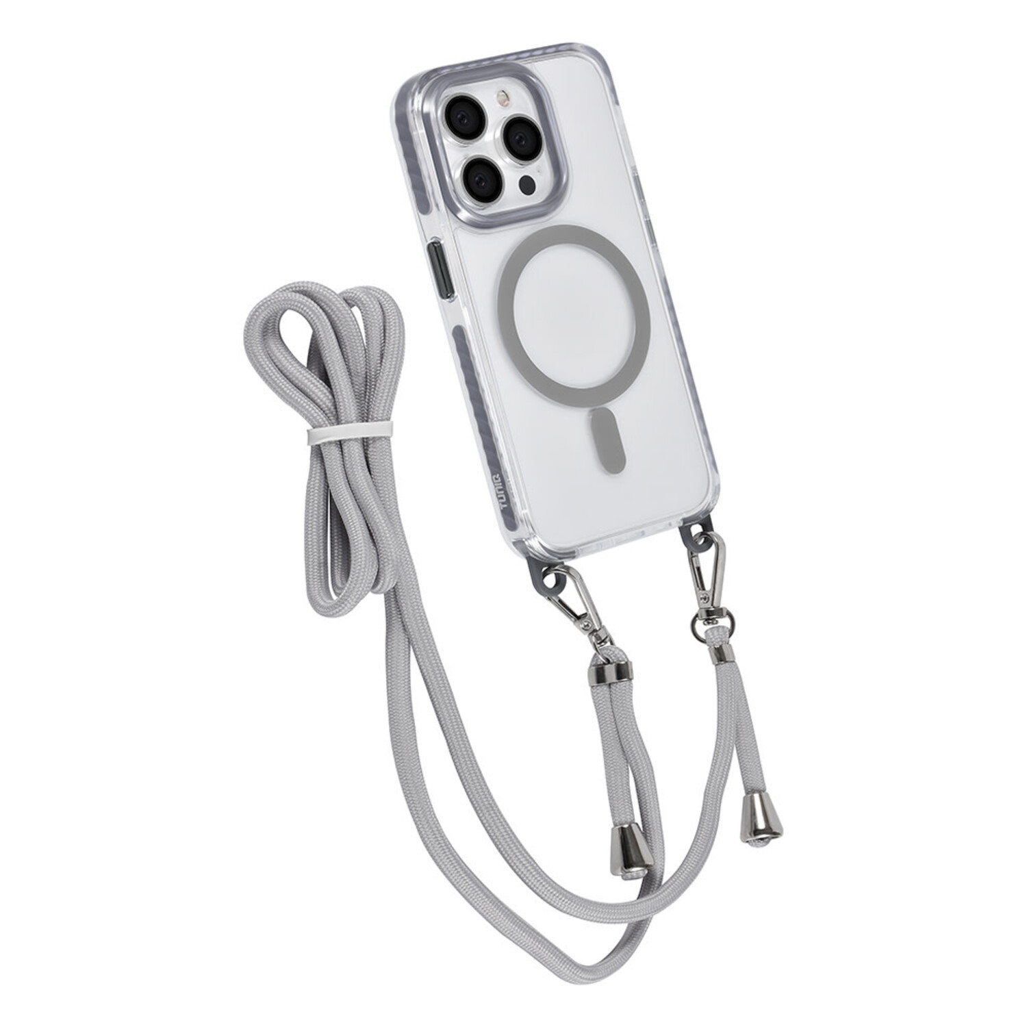 TUNIQ TUNIQ iPhone 14 Pro Back-Cover hul - neck cord - magsafe - Grau