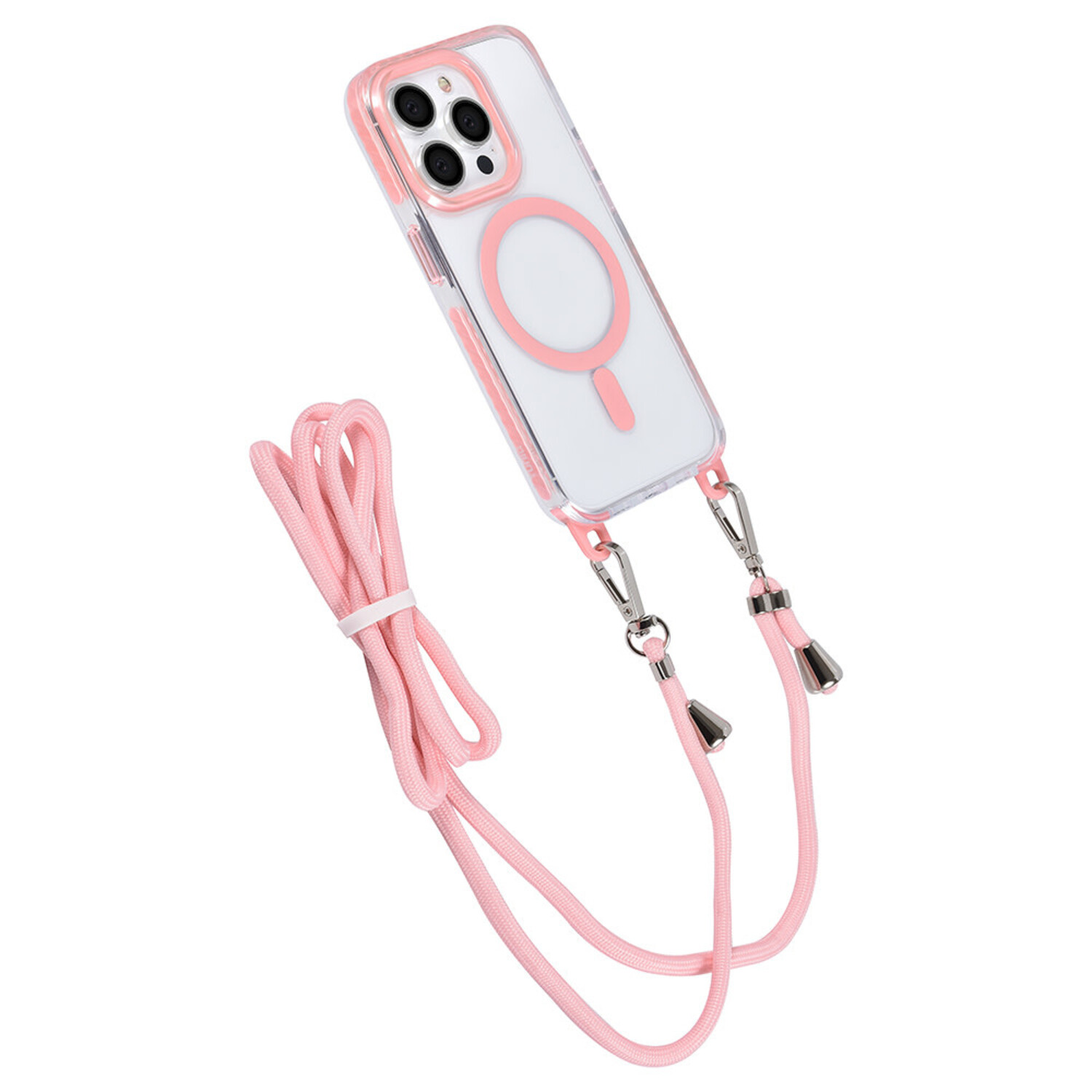 TUNIQ TUNIQ iPhone 14 Pro Back-Cover hul - neck cord - magsafe - Rosa