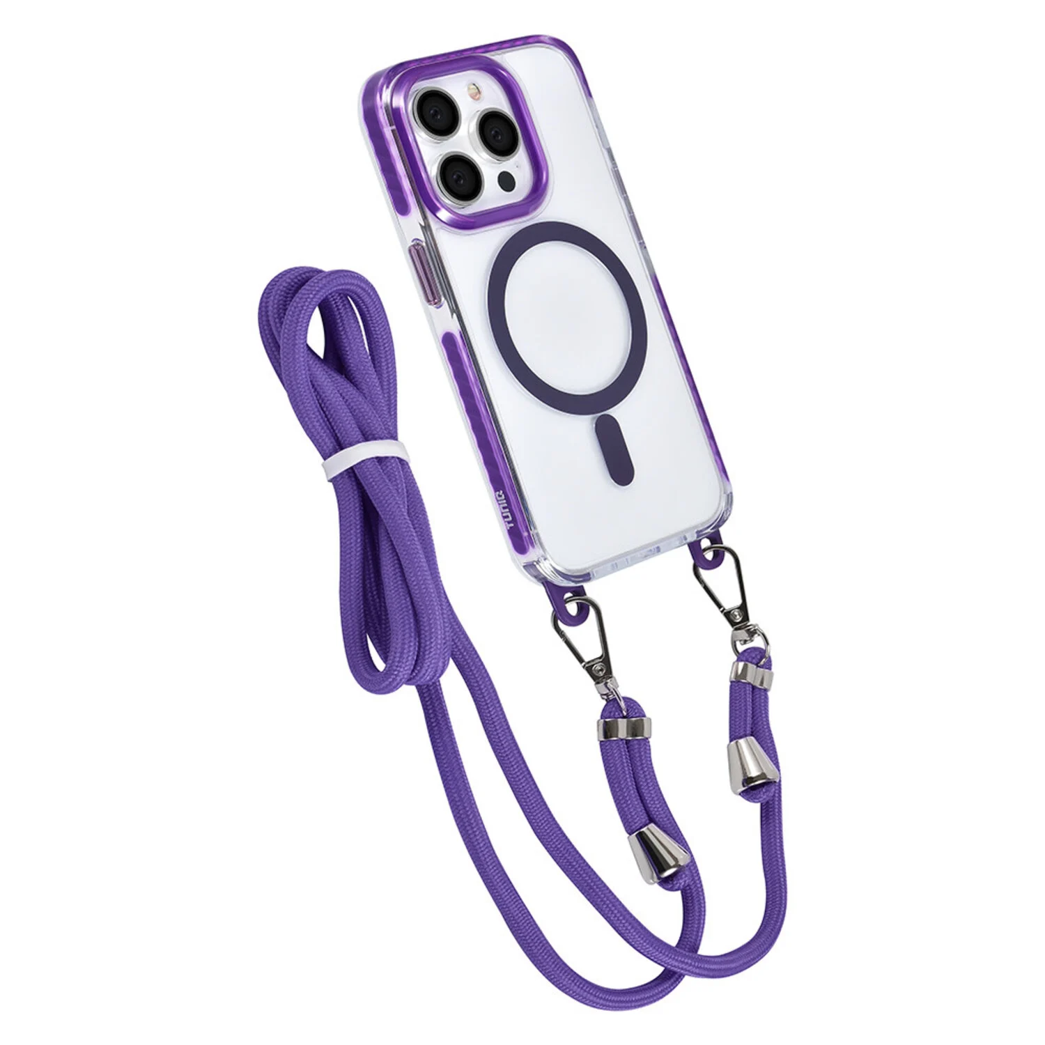 TUNIQ TUNIQ iPhone 14 Pro Back-Cover hul - neck cord - magsafe - Lila