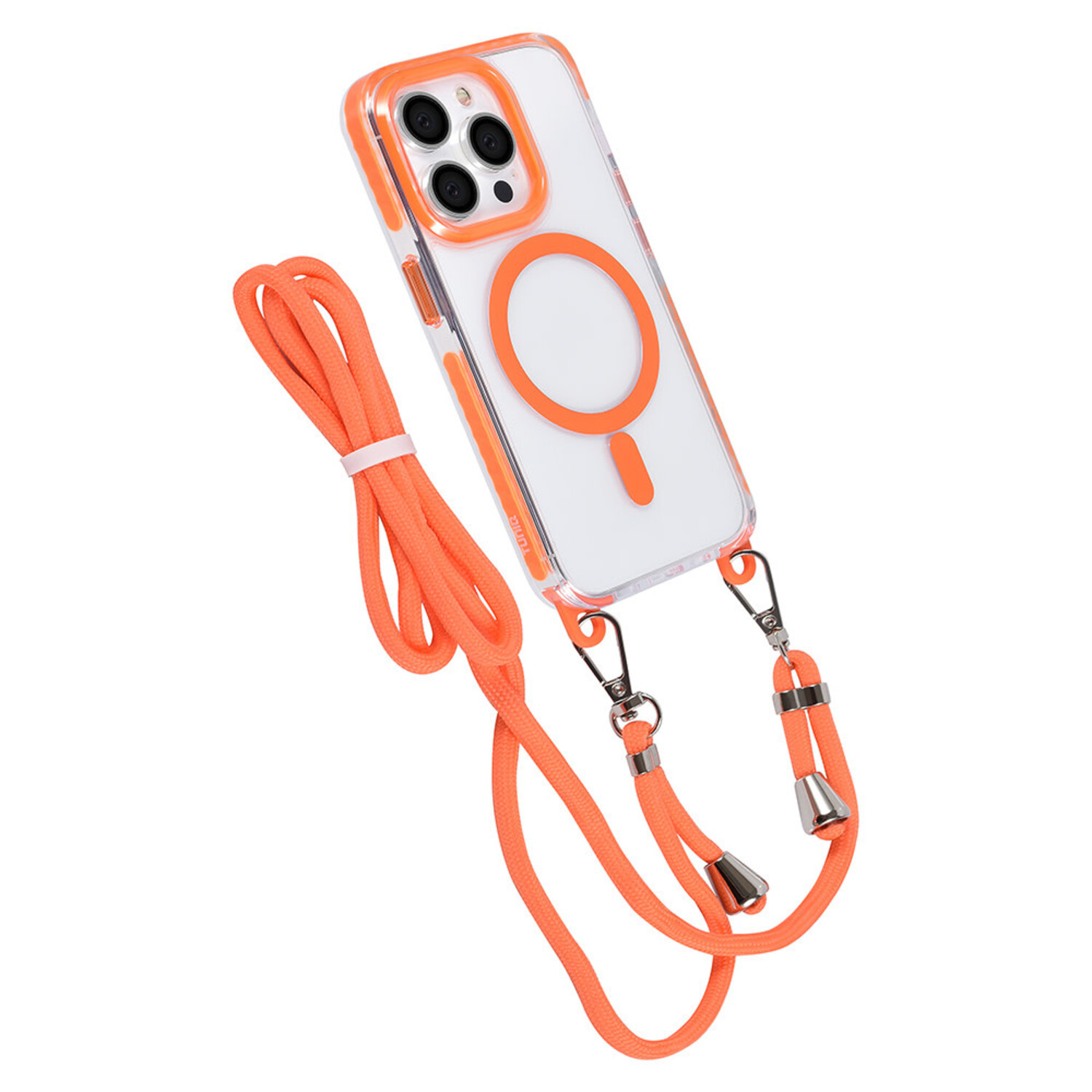 TUNIQ TUNIQ iPhone 14 Pro Back-Cover hul - neck cord - magsafe - Orange