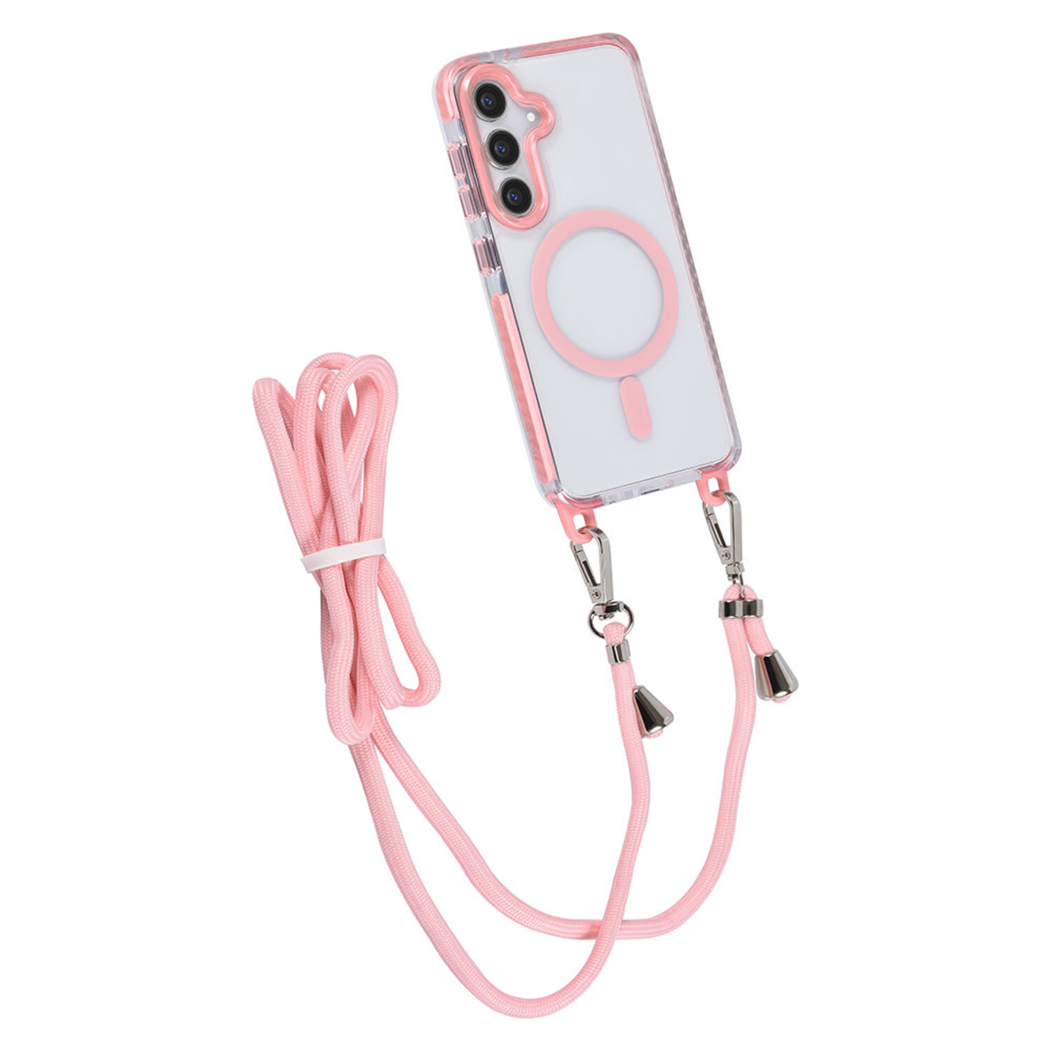 TUNIQ TUNIQ Galaxy S24 Back-Cover hul - neck cord - magsafe - Rosa
