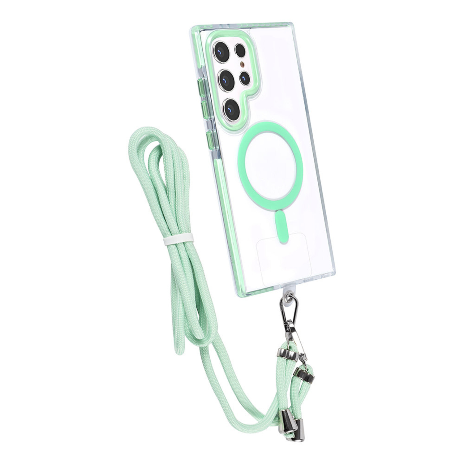 TUNIQ TUNIQ Galaxy S24 Ultra Back-Cover hul - neck cord - magsafe - Grün