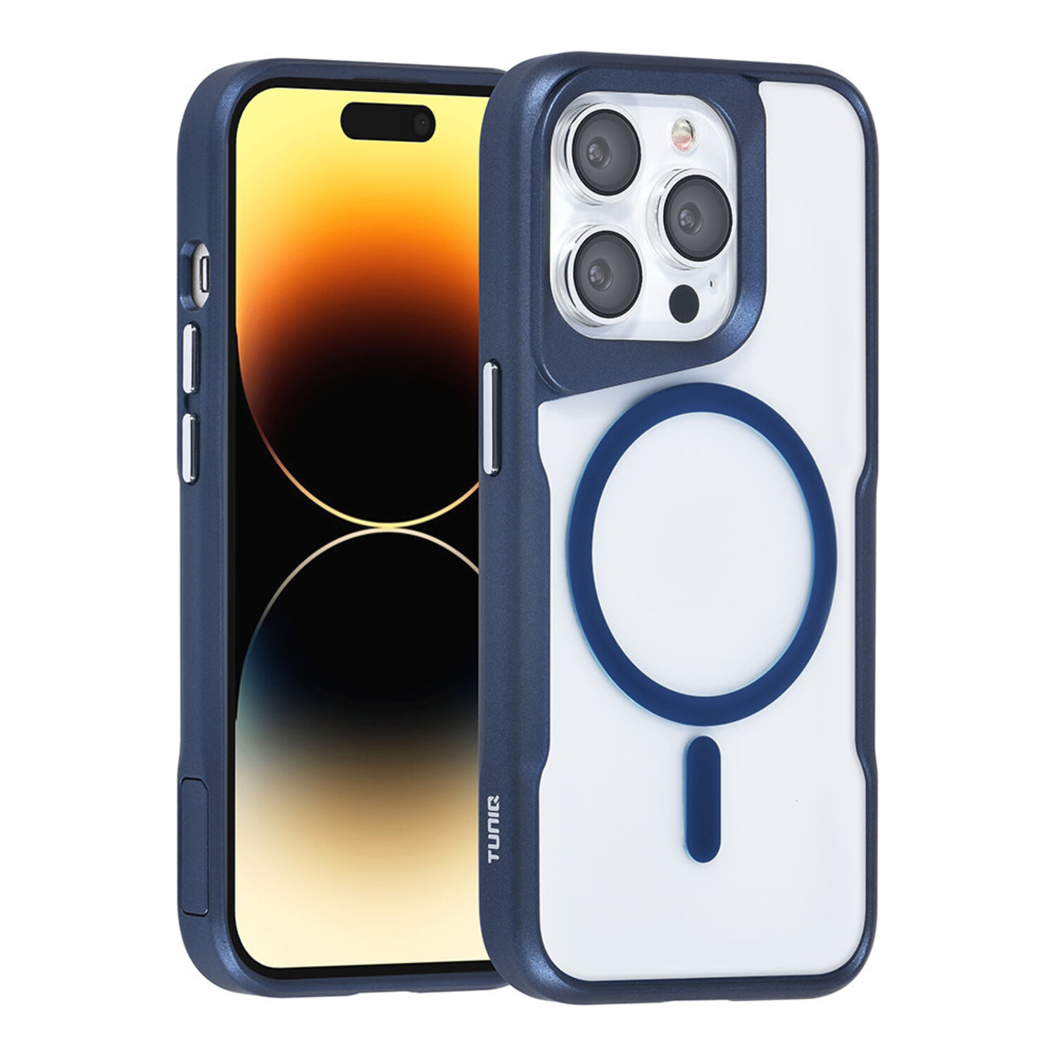 TUNIQ TUNIQ iPhone 14 Pro Back-Cover hul - Magsafe silicone - Dunkelblau