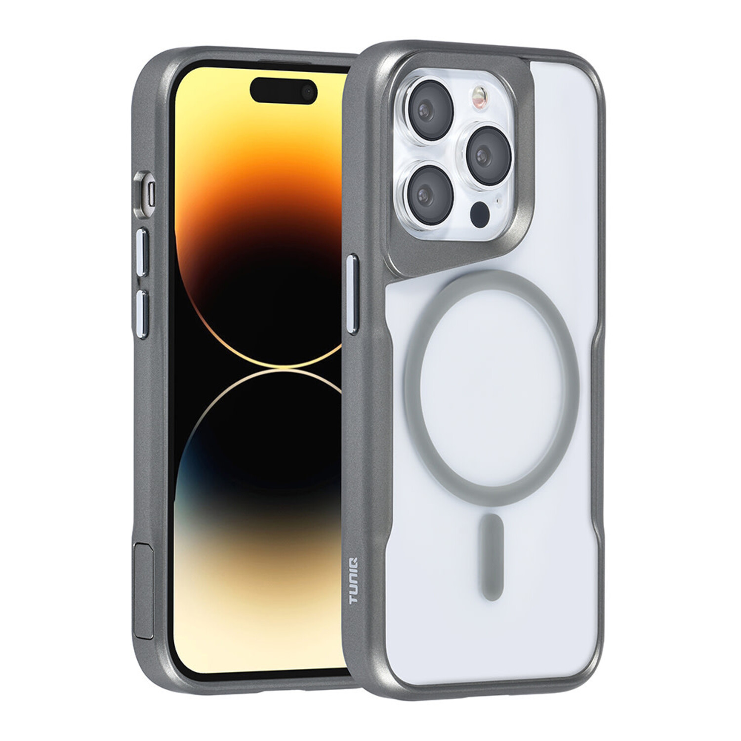 TUNIQ TUNIQ iPhone 14 Pro Back-Cover hul - Magsafe silicone - Grau
