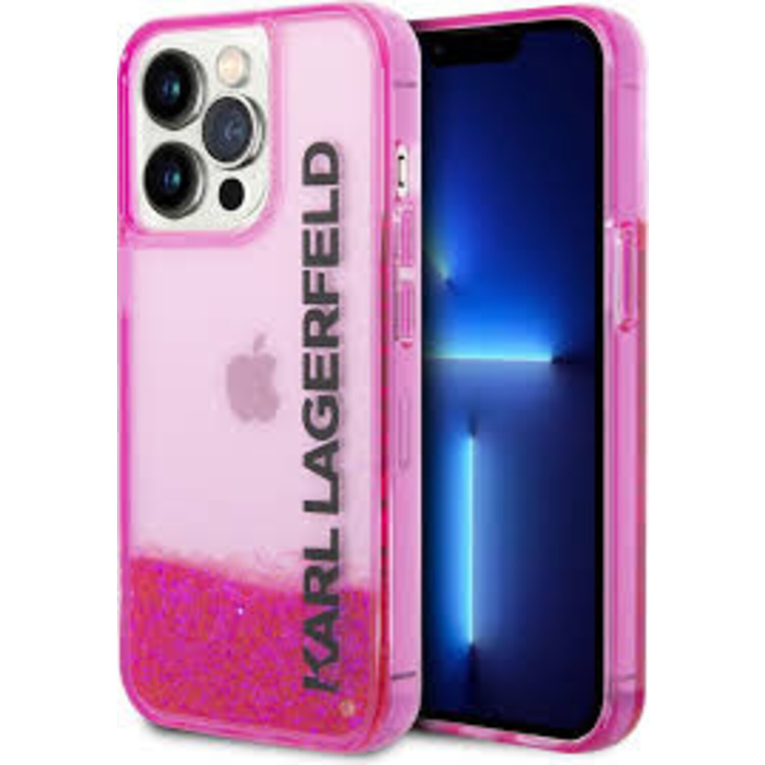 Karl Lagerfeld Karl Lagerfeld iPhone 14 Pro Back-Cover hul - Liquid Glitter - Rosa