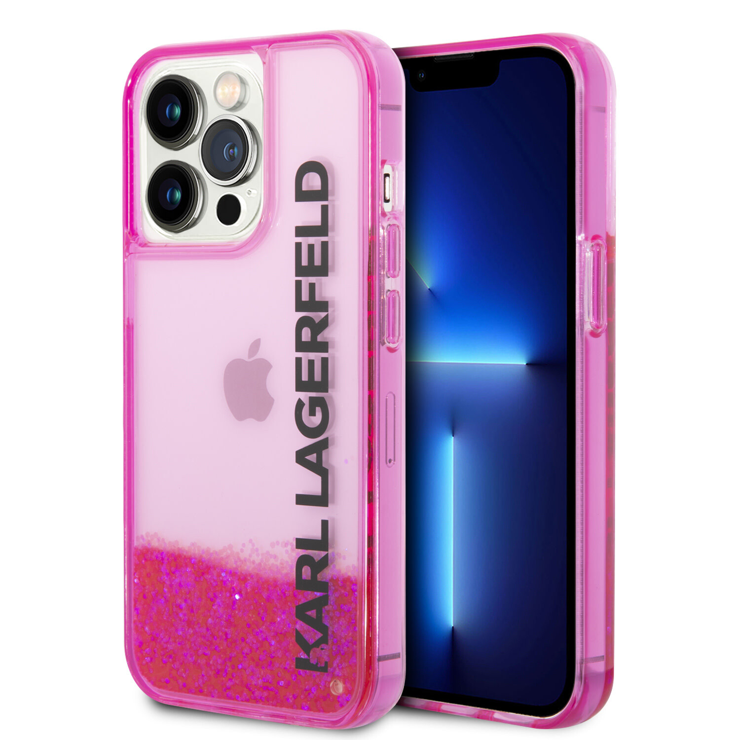 Karl Lagerfeld Karl Lagerfeld iPhone 14 Pro Max Back-Cover hul - Liquid Glitter - Rosa
