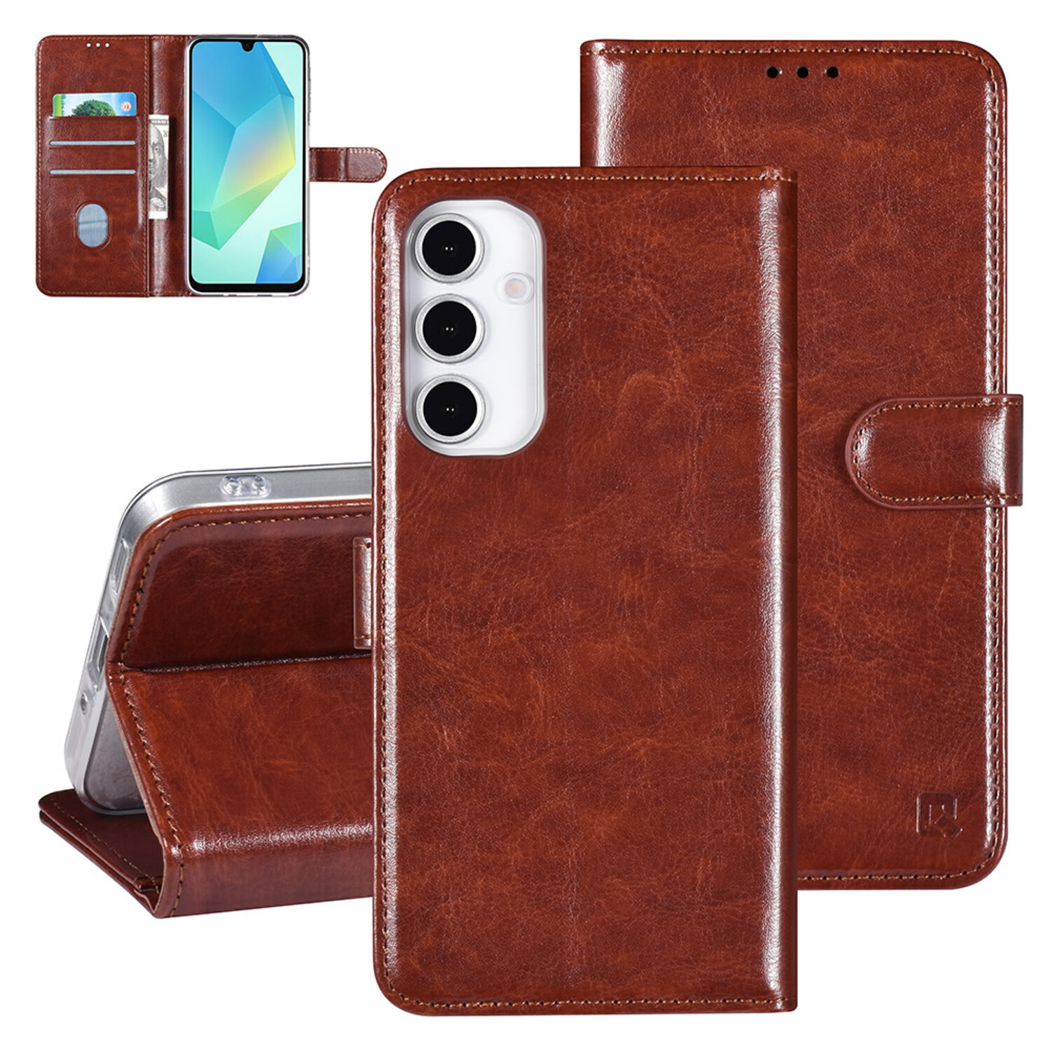 TUNIQ TUNIQ Galaxy A06 Book-Case hul - Pasjeshouder - Braun