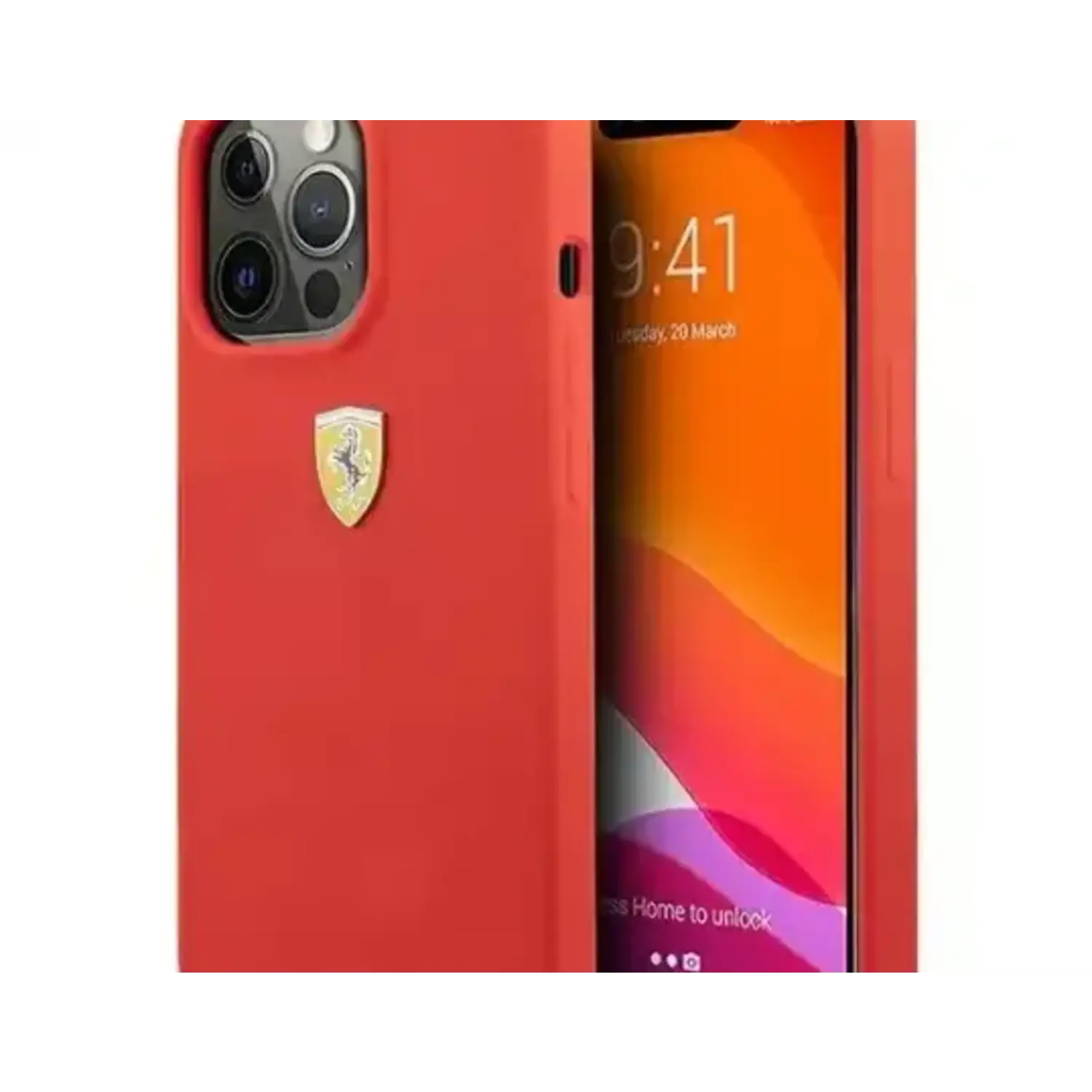 Ferrari Ferrari iPhone 13 Pro Back-Cover hul - Metal Logo - Rot