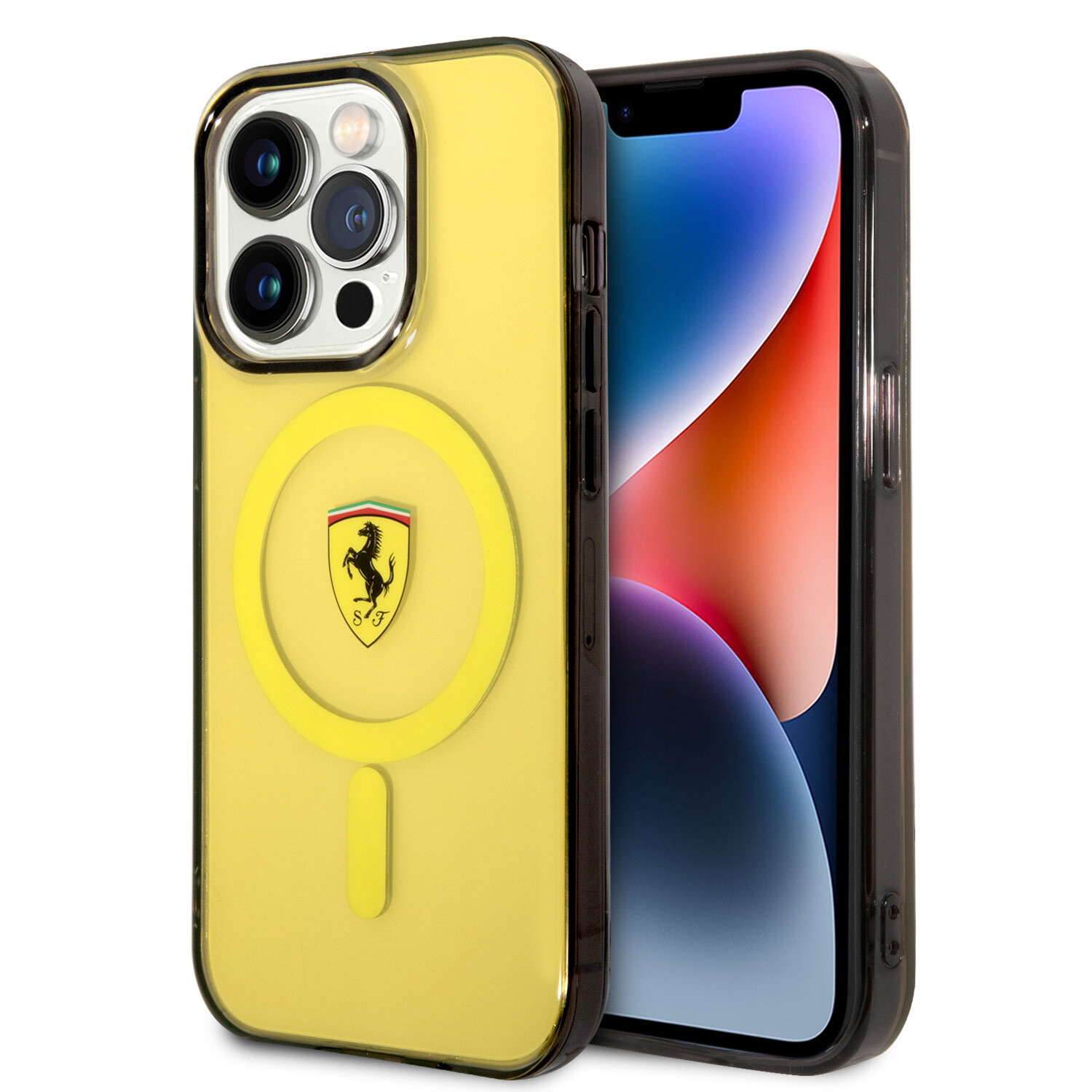 Ferrari Ferrari iPhone 14 Pro Max Back-Cover hul - Magsafe - Translucent Yellow - Gelb