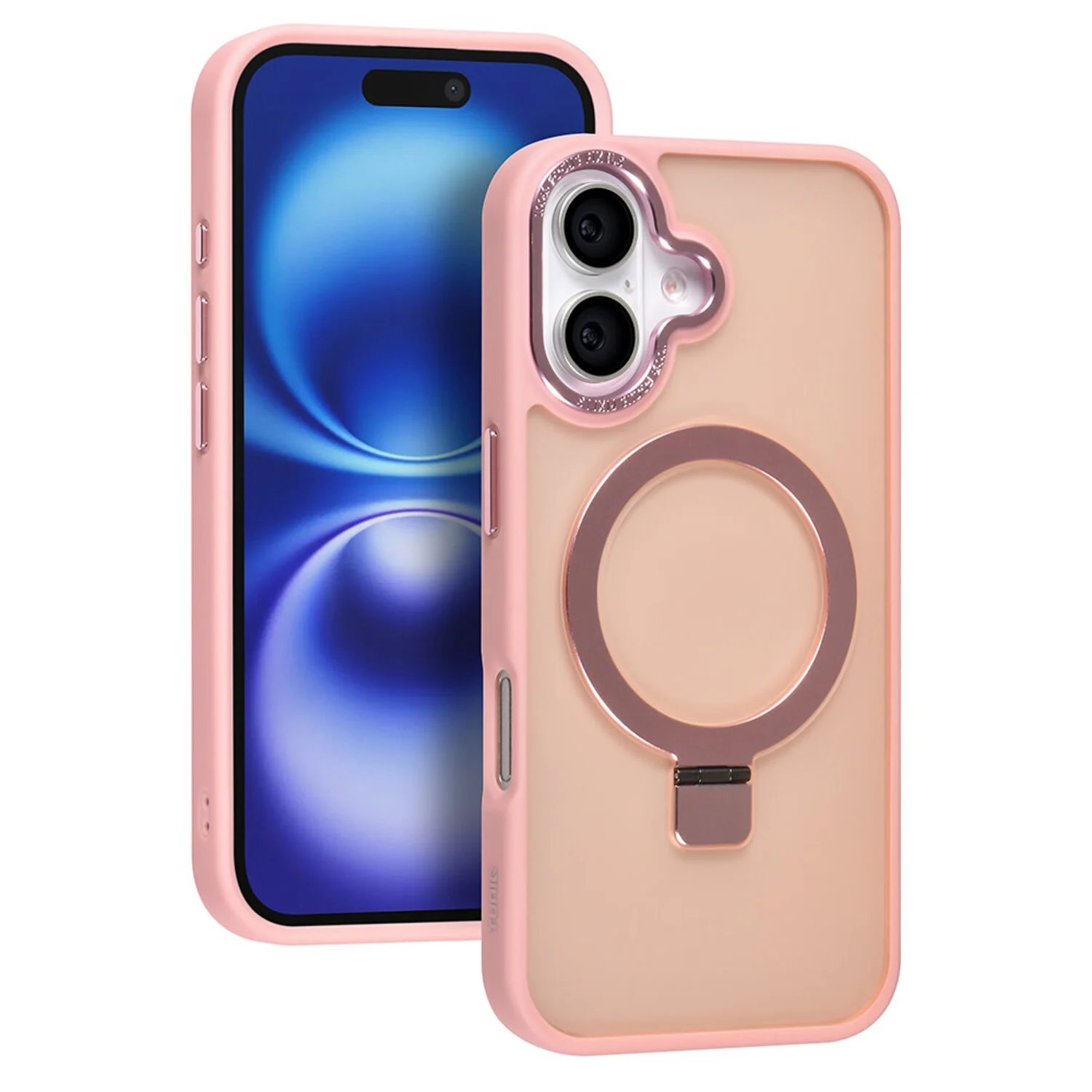 TUNIQ TUNIQ iPhone 16 Back-Cover hul - Magsafe - Ringstand - Rosa