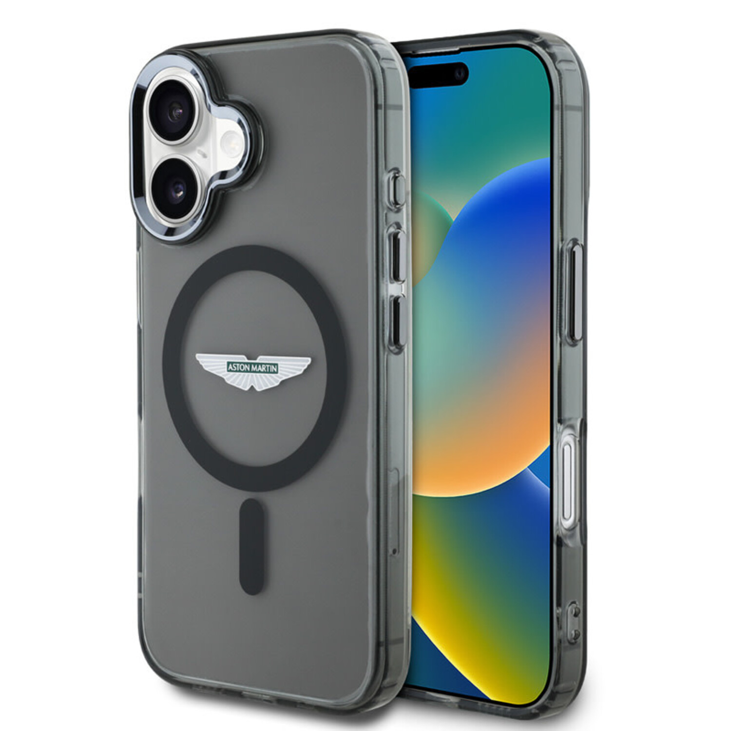 Aston Martin Aston Martin iPhone 16 Back-Cover hul - Magsafe - IML Frosted Effect - Schwarz