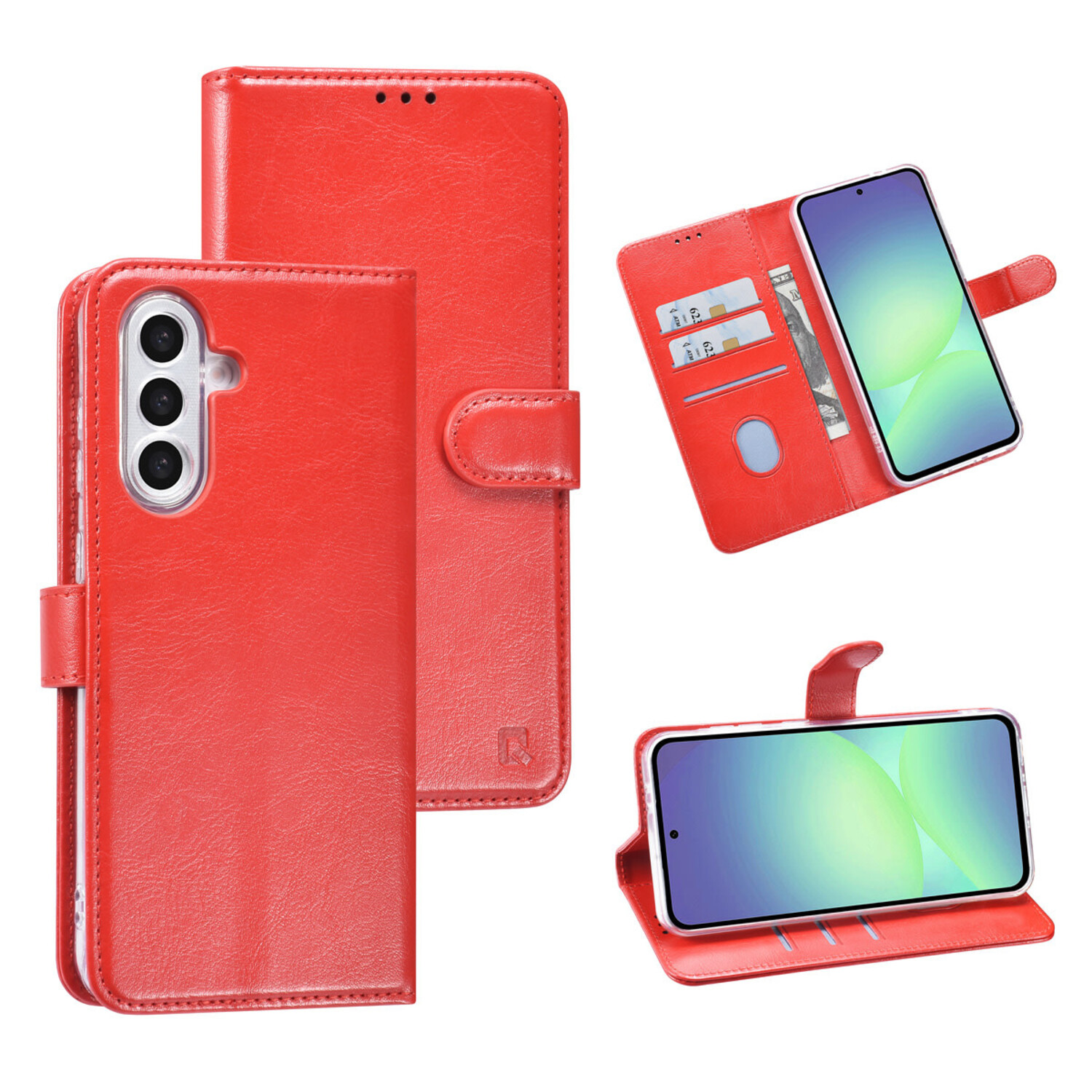 TUNIQ TUNIQ Galaxy A56 Book-Case hul - Kartenhalter für 3 Karten - Magnetverschluss - Aufhänger - Rot