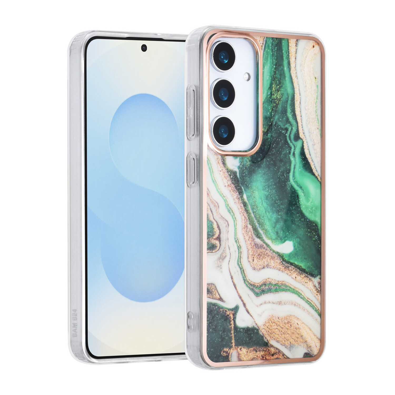 TUNIQ TUNIQ Galaxy S25 Back-Cover hul - Silicone - Marble Green