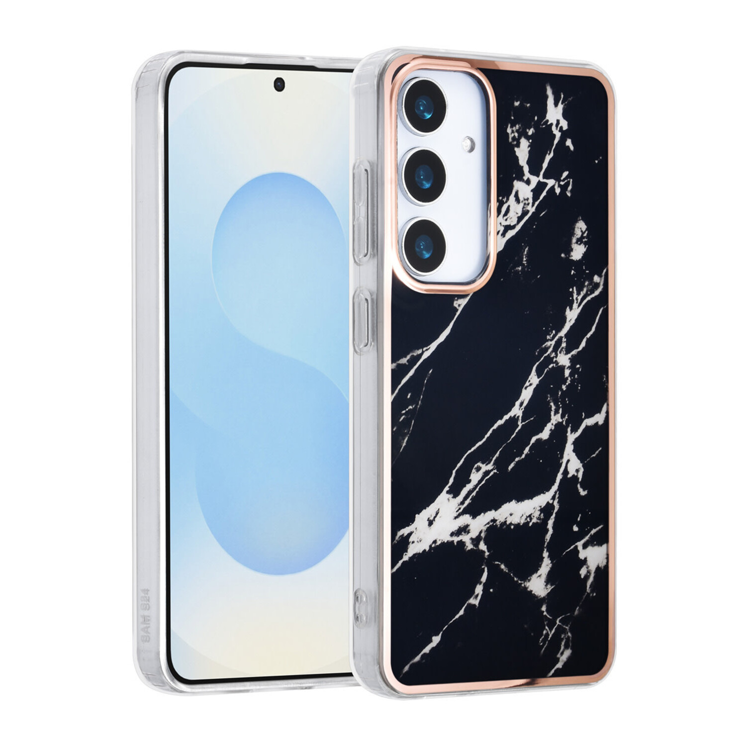 TUNIQ TUNIQ Galaxy S25 Back-Cover hul - Silicone - Marble Black