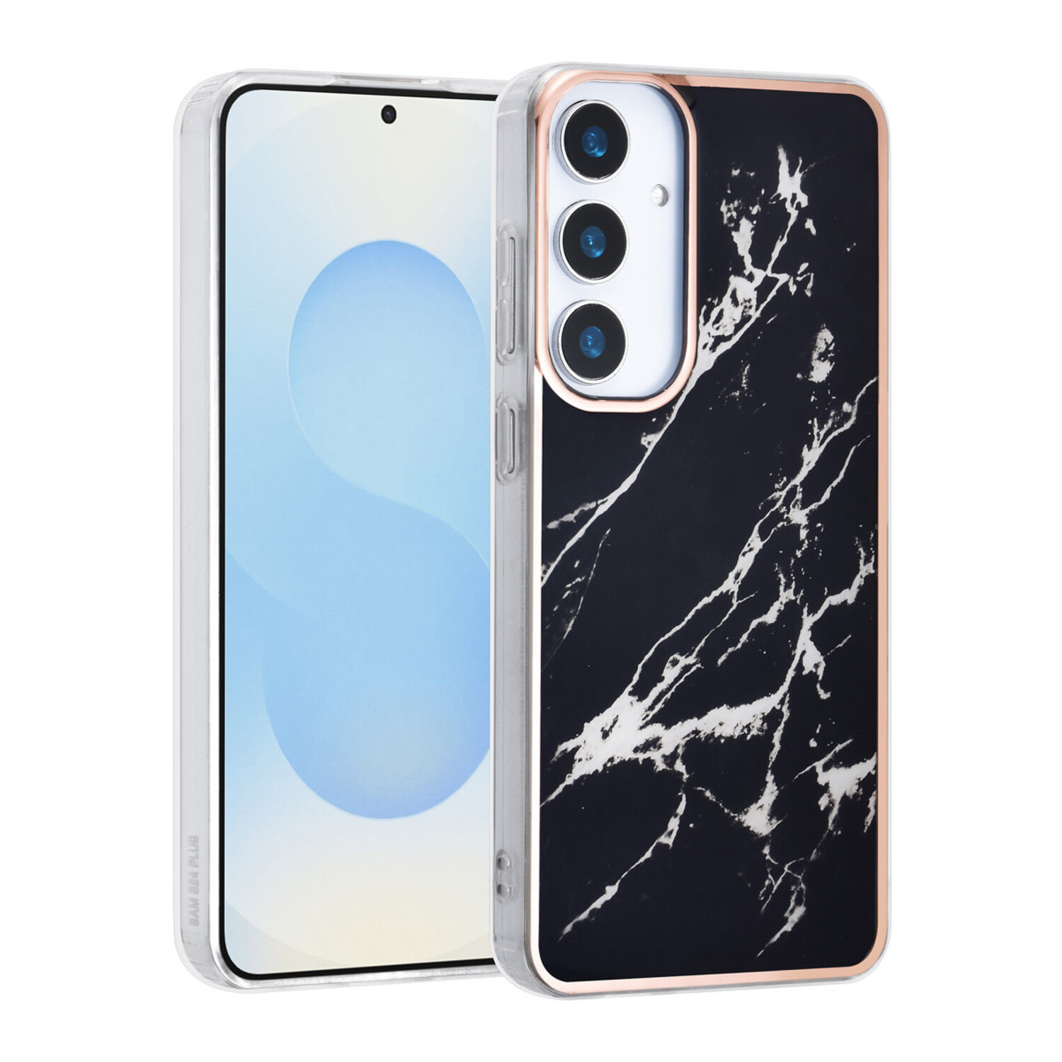 TUNIQ TUNIQ Galaxy S25 Plus Back-Cover hul - Silicone - Marble Black
