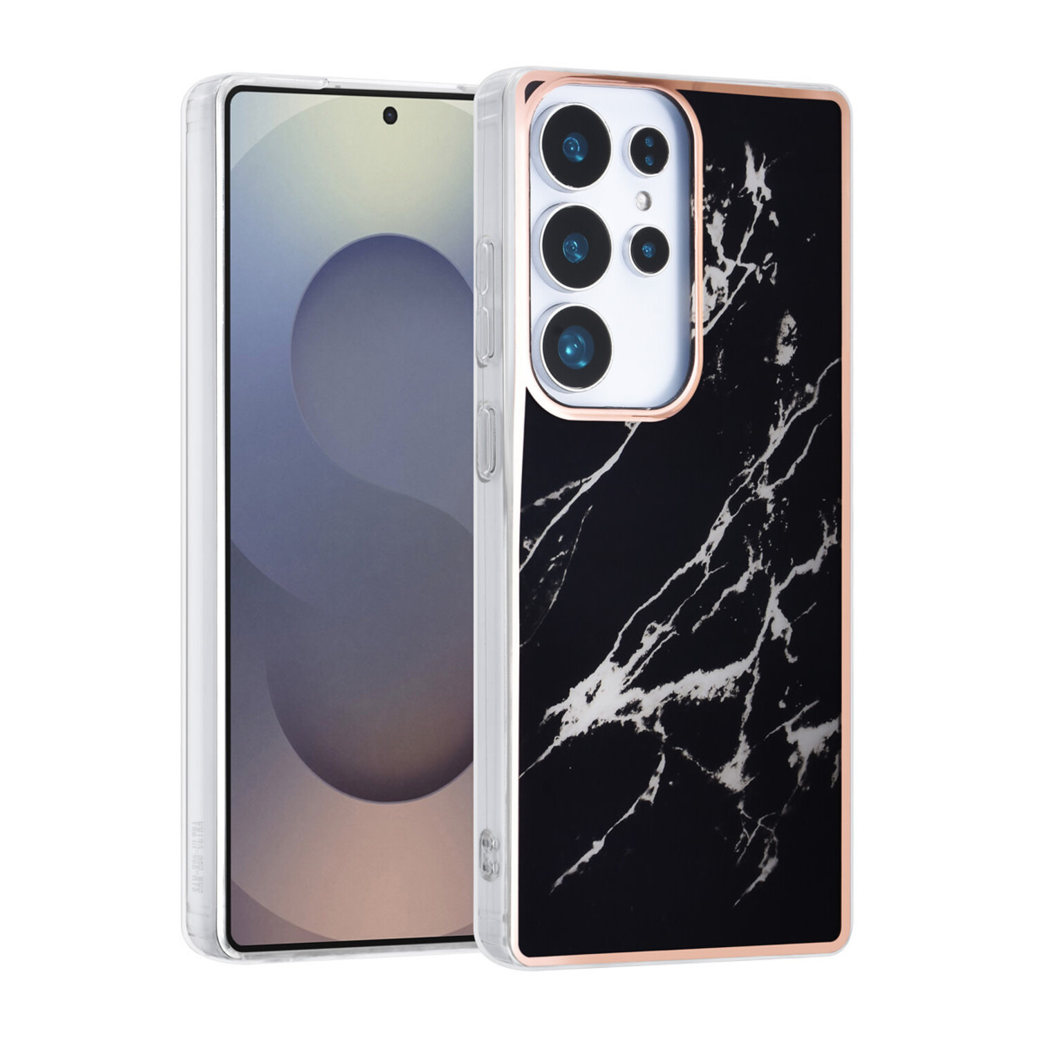 TUNIQ TUNIQ Galaxy S25 Ultra Back-Cover hul - Silicone - Marble Black