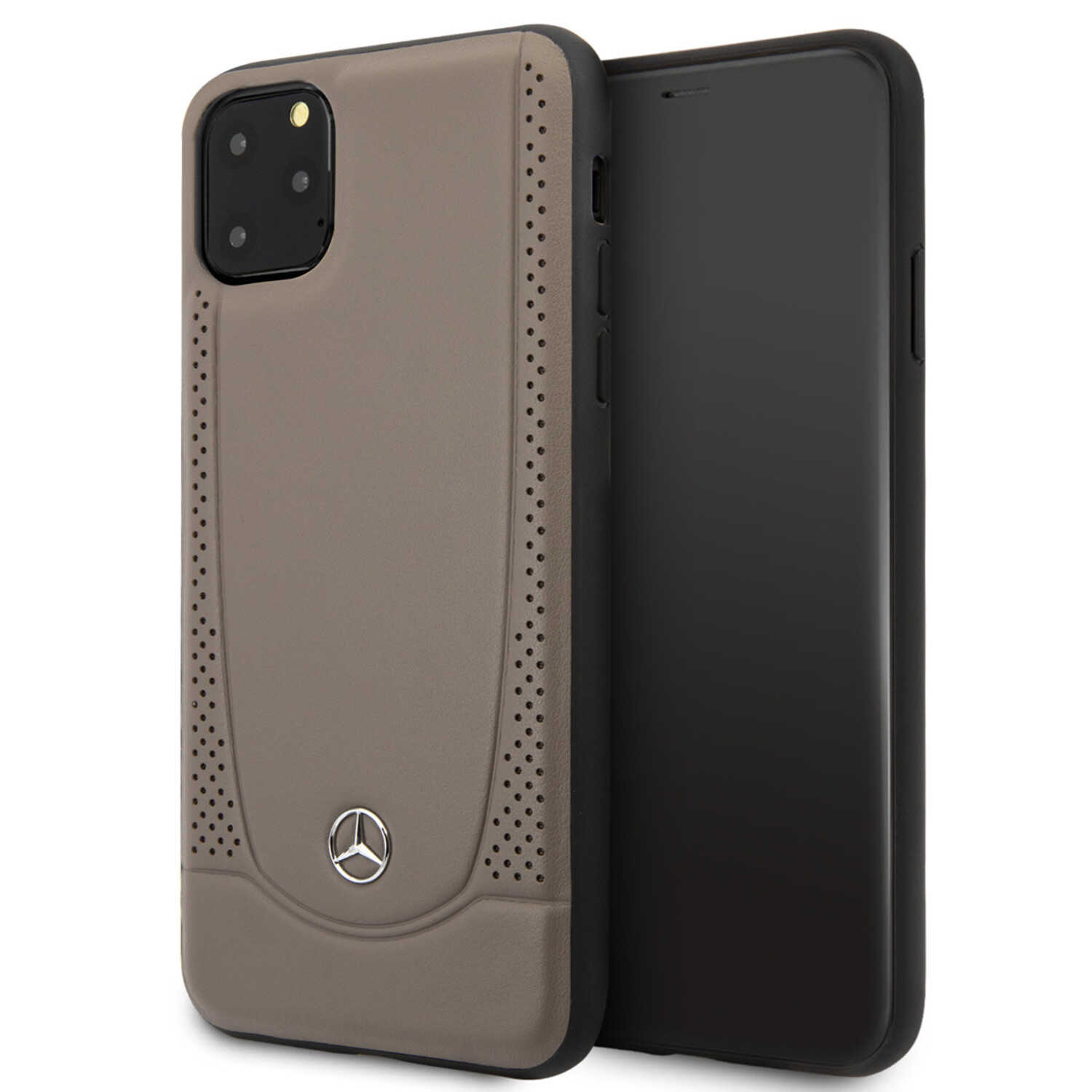 Mercedes-Benz Mercedes-Benz iPhone 11 Pro Max Back-Cover hul - Genuine Leather - Perforated Urban - Braun