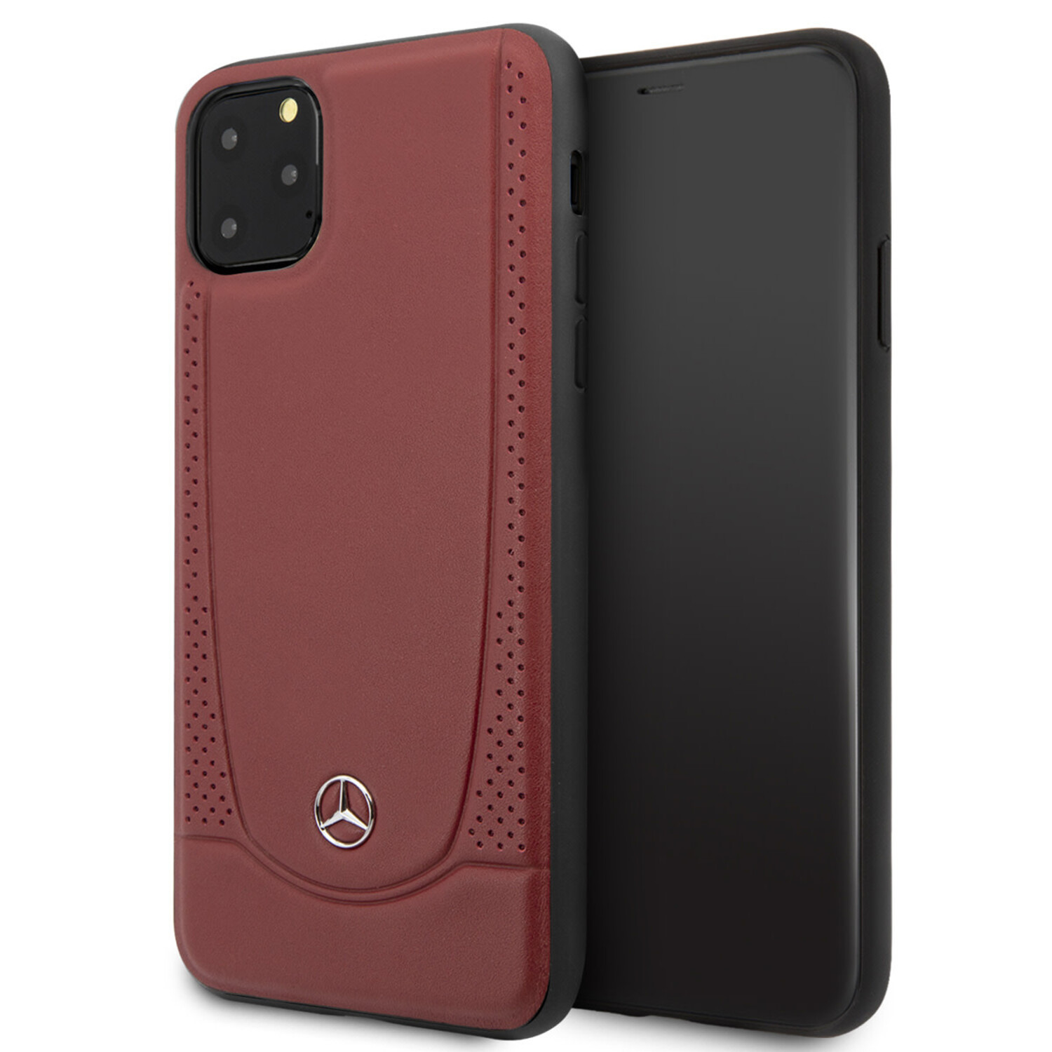 Mercedes-Benz Mercedes-Benz iPhone 11 Pro Max Back-Cover hul - Genuine Leather - Perforated Urban - Rot