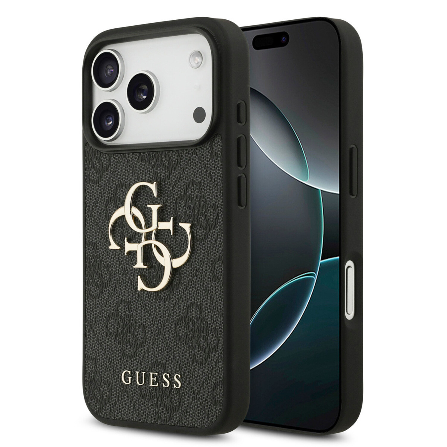 Guess Guess iPhone 17 Pro Back-Cover hul - 4G - Big Metal Logo - Schwarz