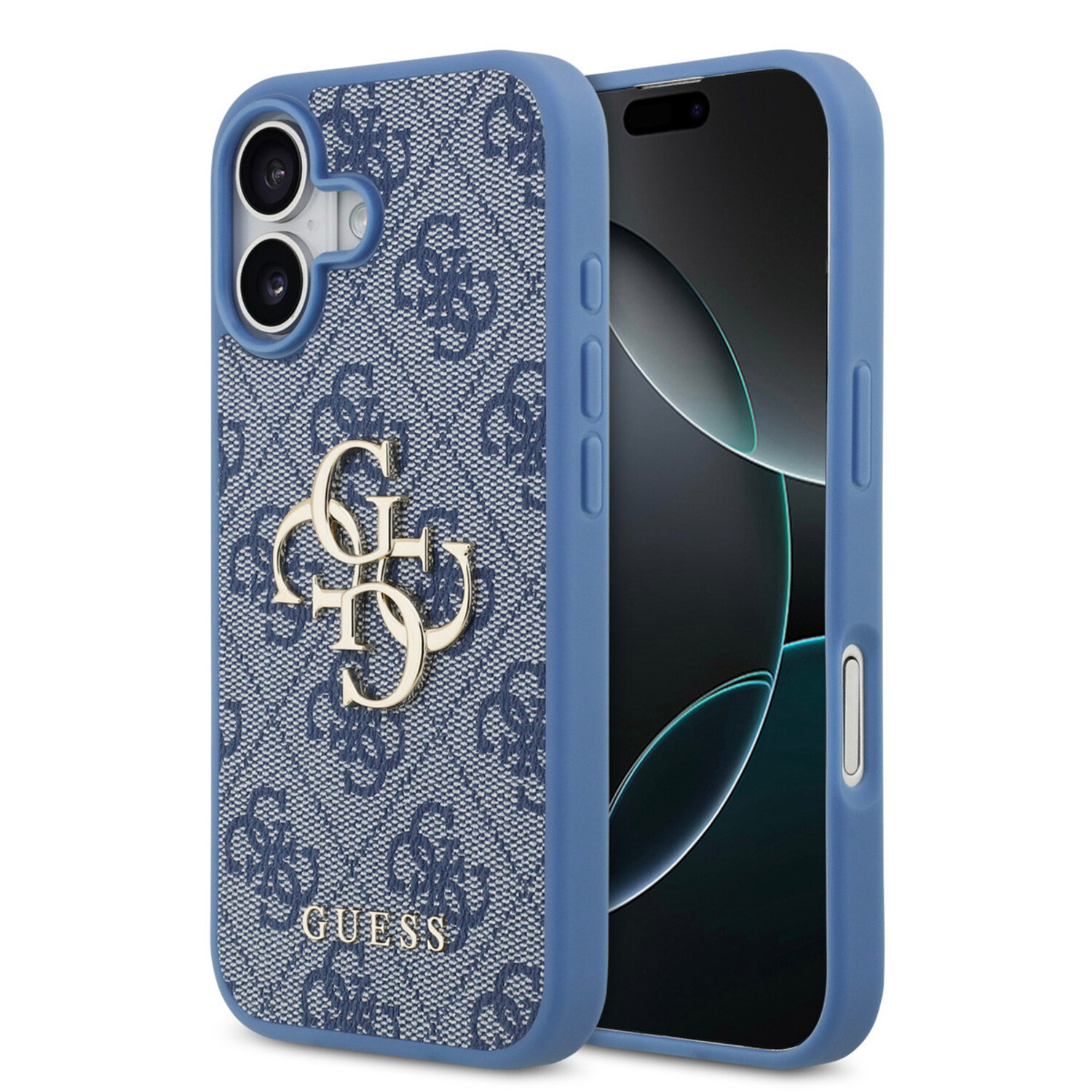 Guess Guess iPhone 17 Back-Cover hul - 4G - Big Metal Logo - Blau