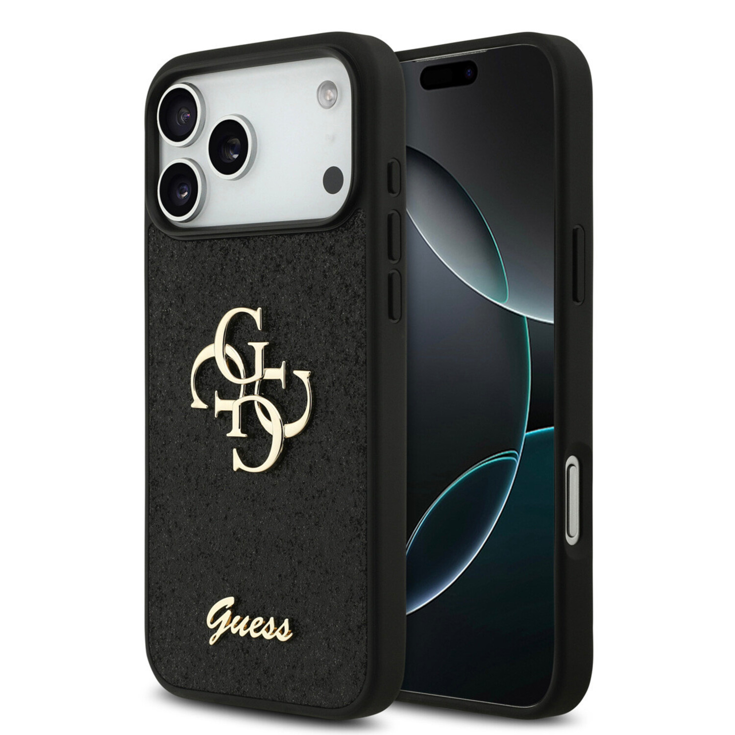 Guess Guess iPhone 17 Pro Max Back-Cover hul - Big 4G - Fixed Glitter - Schwarz