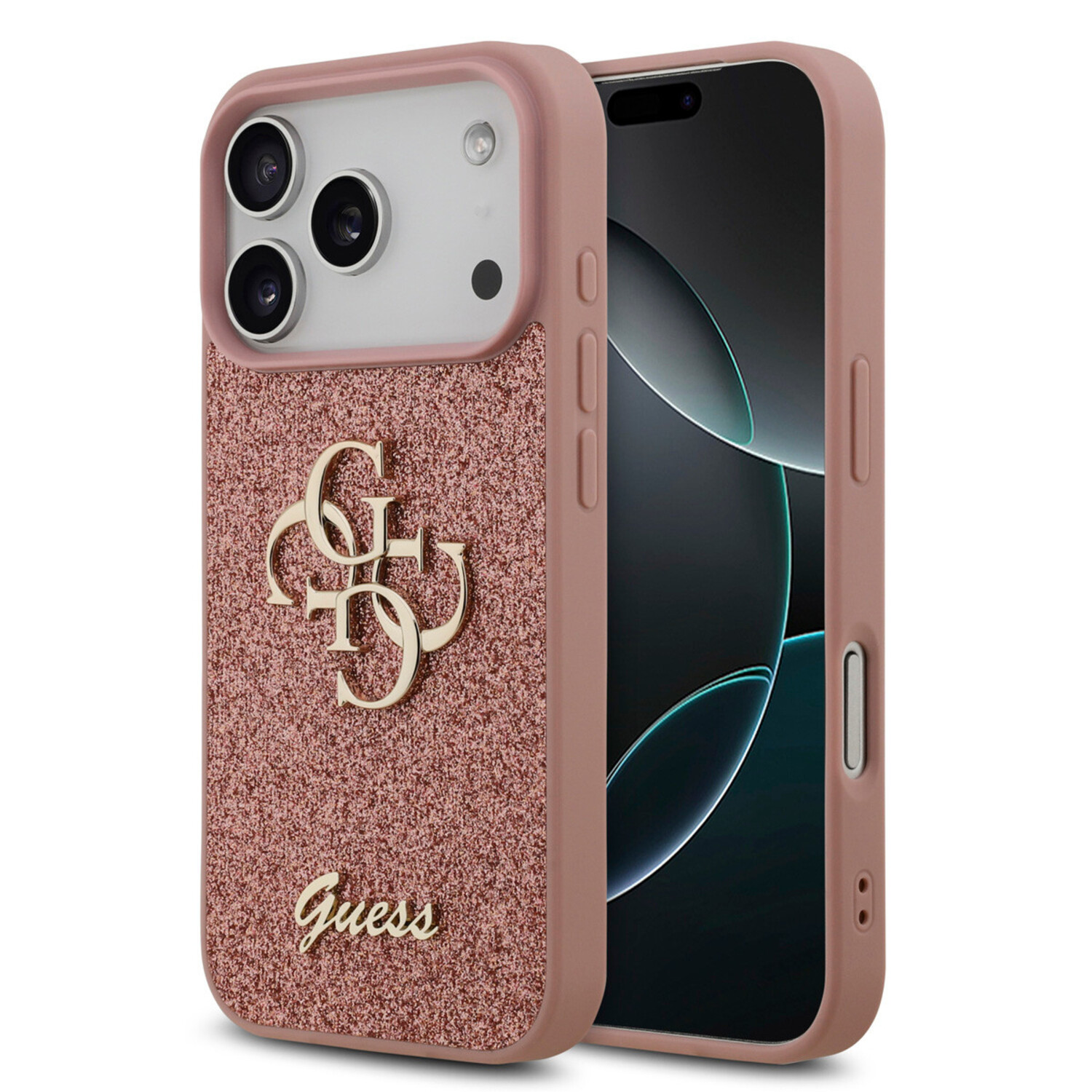 Guess Guess iPhone 17 Pro Back-Cover hul - Big 4G - Fixed Glitter - Rosa