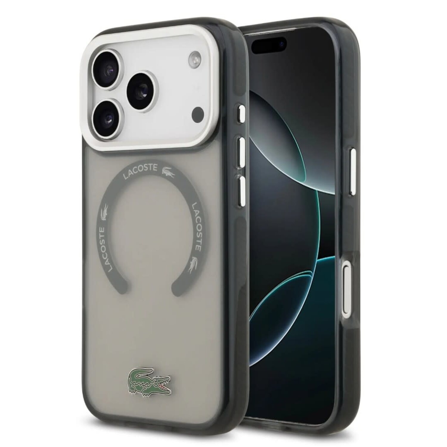 Lacoste Lacoste iPhone 17 Pro Max Back-Cover hul - MagSafe - Transparent Case With Frosted Finish - Grau