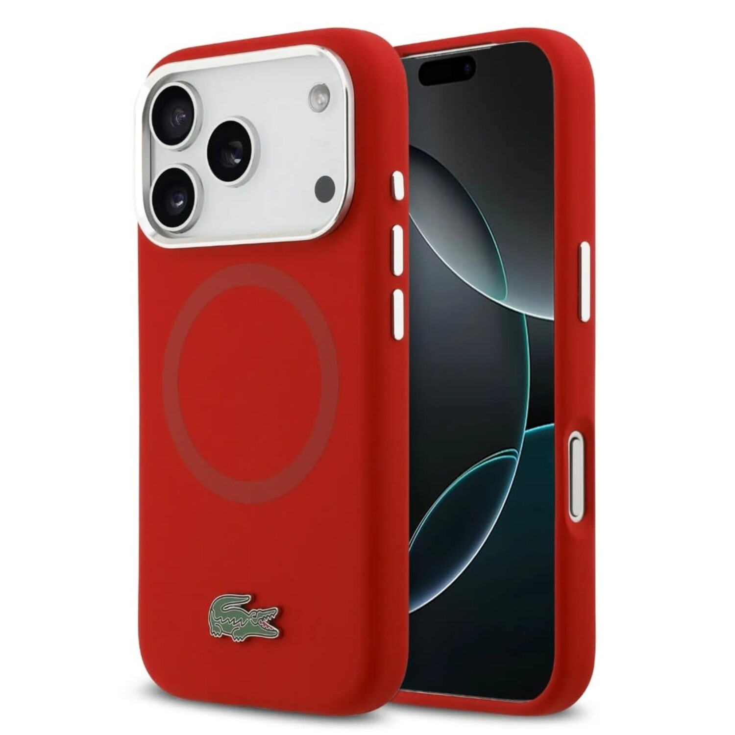Lacoste Lacoste iPhone 17 Pro Back-Cover hul - MagSafe - Metal Logo - Rot