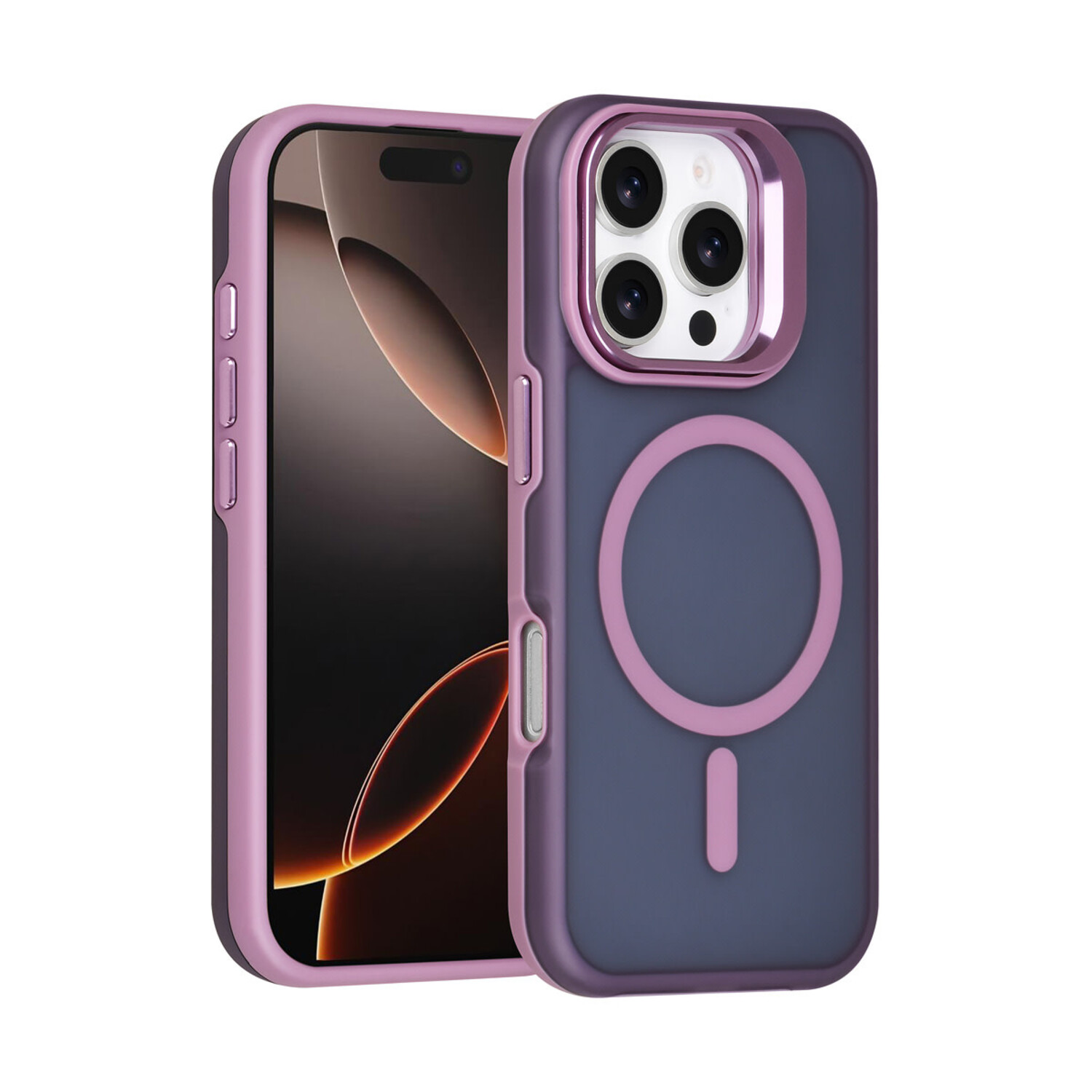 TUNIQ TUNIQ iPhone 16 Pro Back-Cover hul - Magsafe - With Camera Stand - Lila
