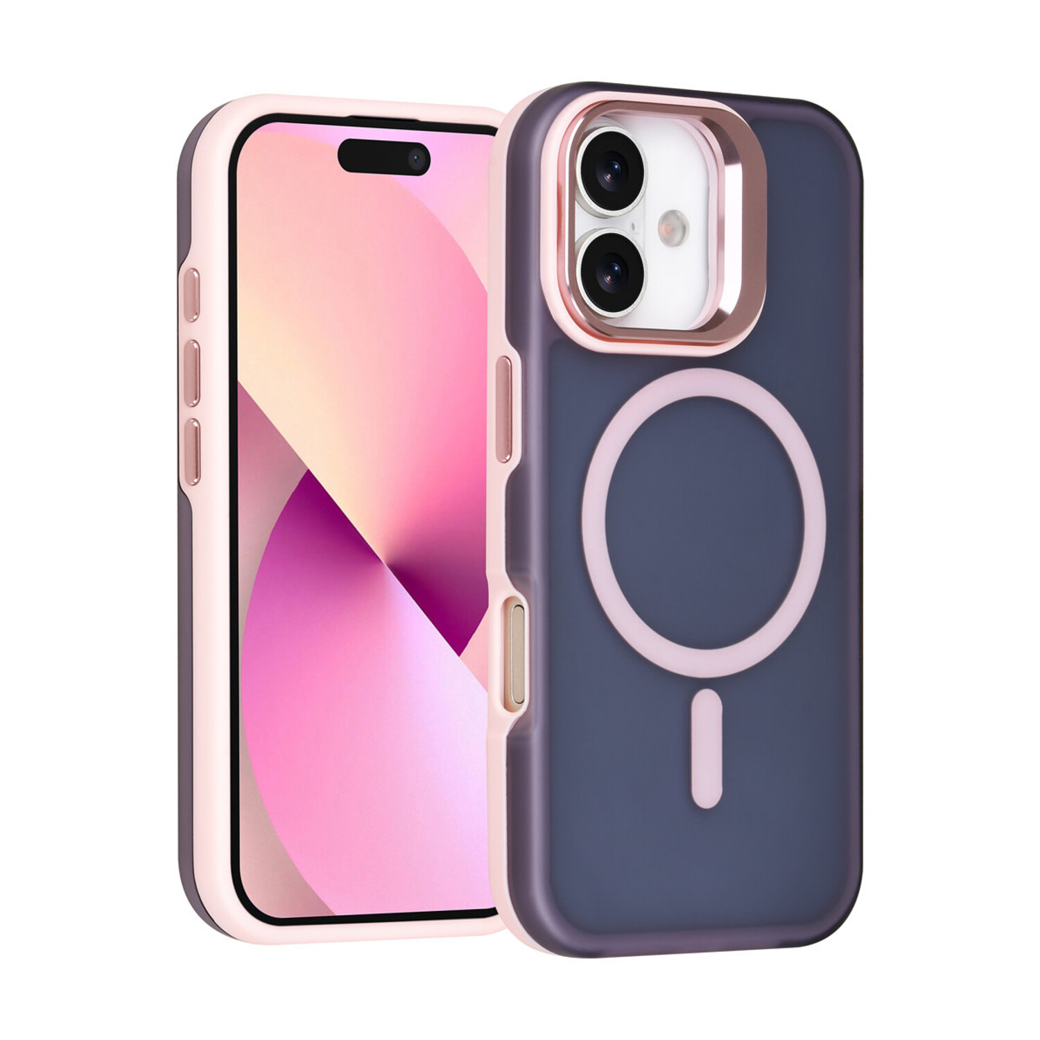 TUNIQ TUNIQ iPhone 17 Back-Cover hul - Magsafe - With Camera Stand - Rosa