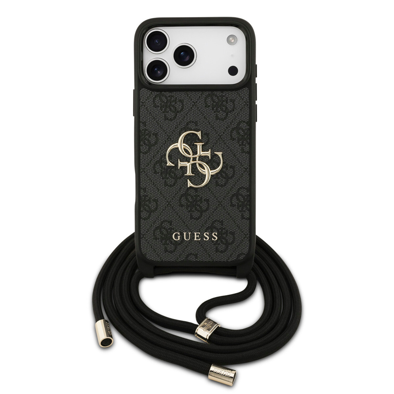 Guess Guess iPhone 17 Pro Max Back-Cover hul - Crossbody 4G Big Logo - Cord Strap - Schwarz