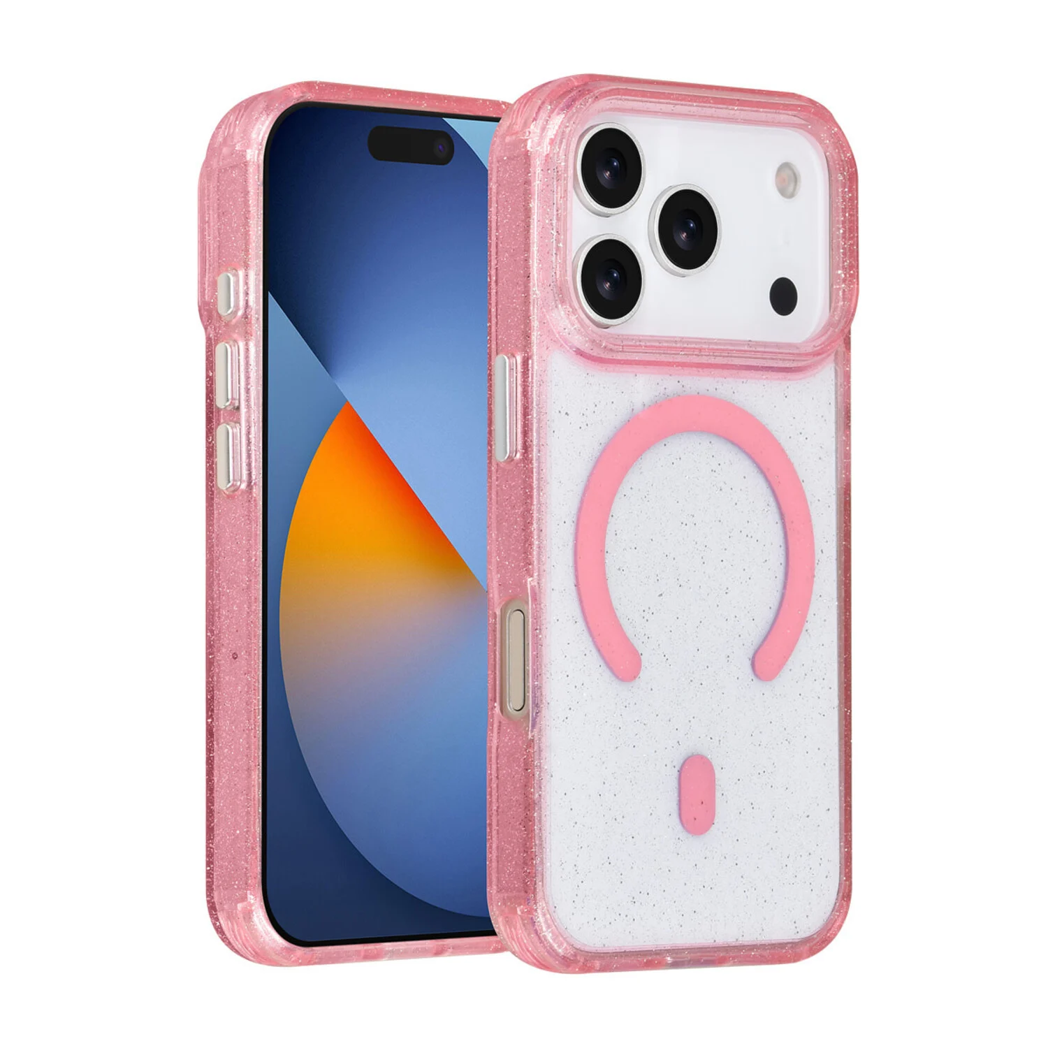 TUNIQ TUNIQ iPhone 17 Pro Back-Cover hul - Magsafe - Glitter - Hanger - Rosa