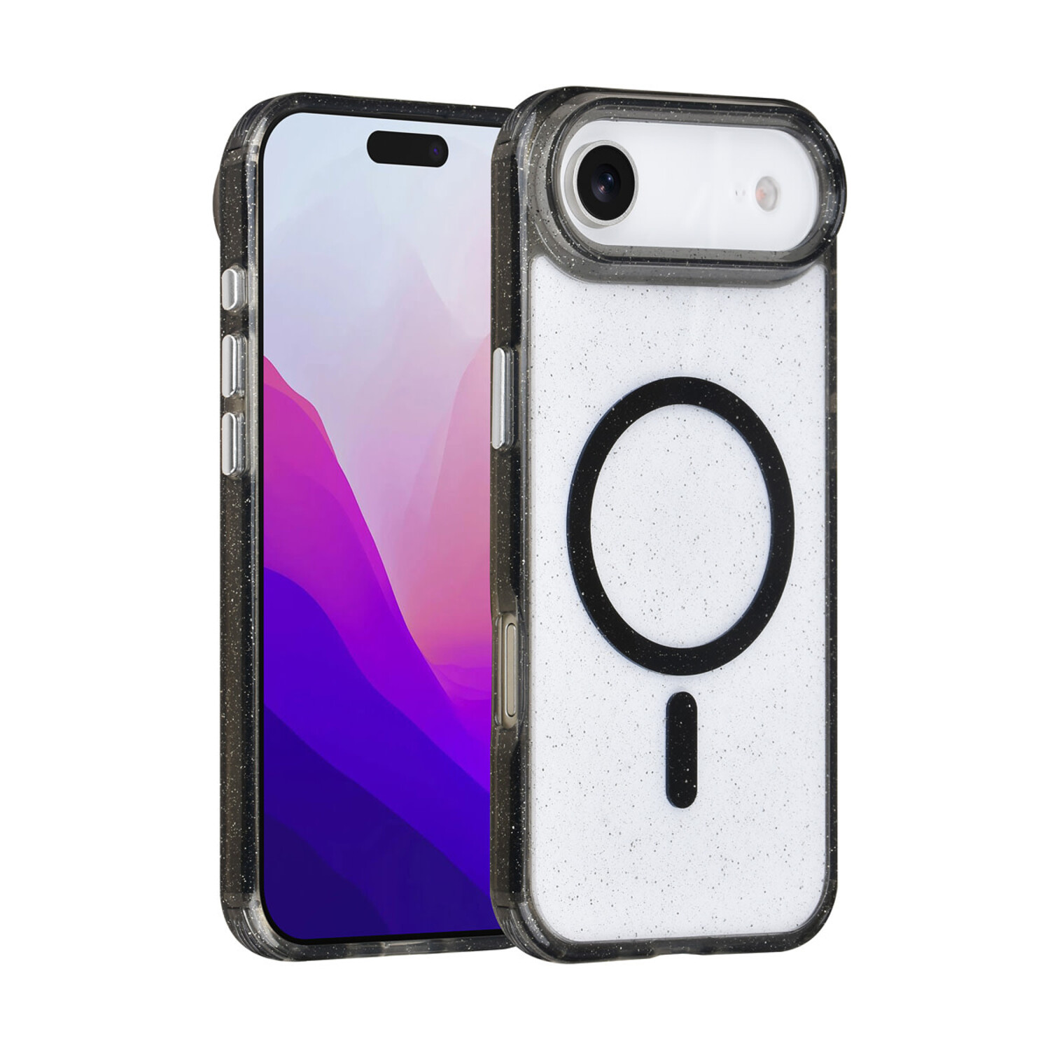 TUNIQ TUNIQ iPhone 17 Air Back-Cover hul - Magsafe - Glitter - Hanger - Schwarz