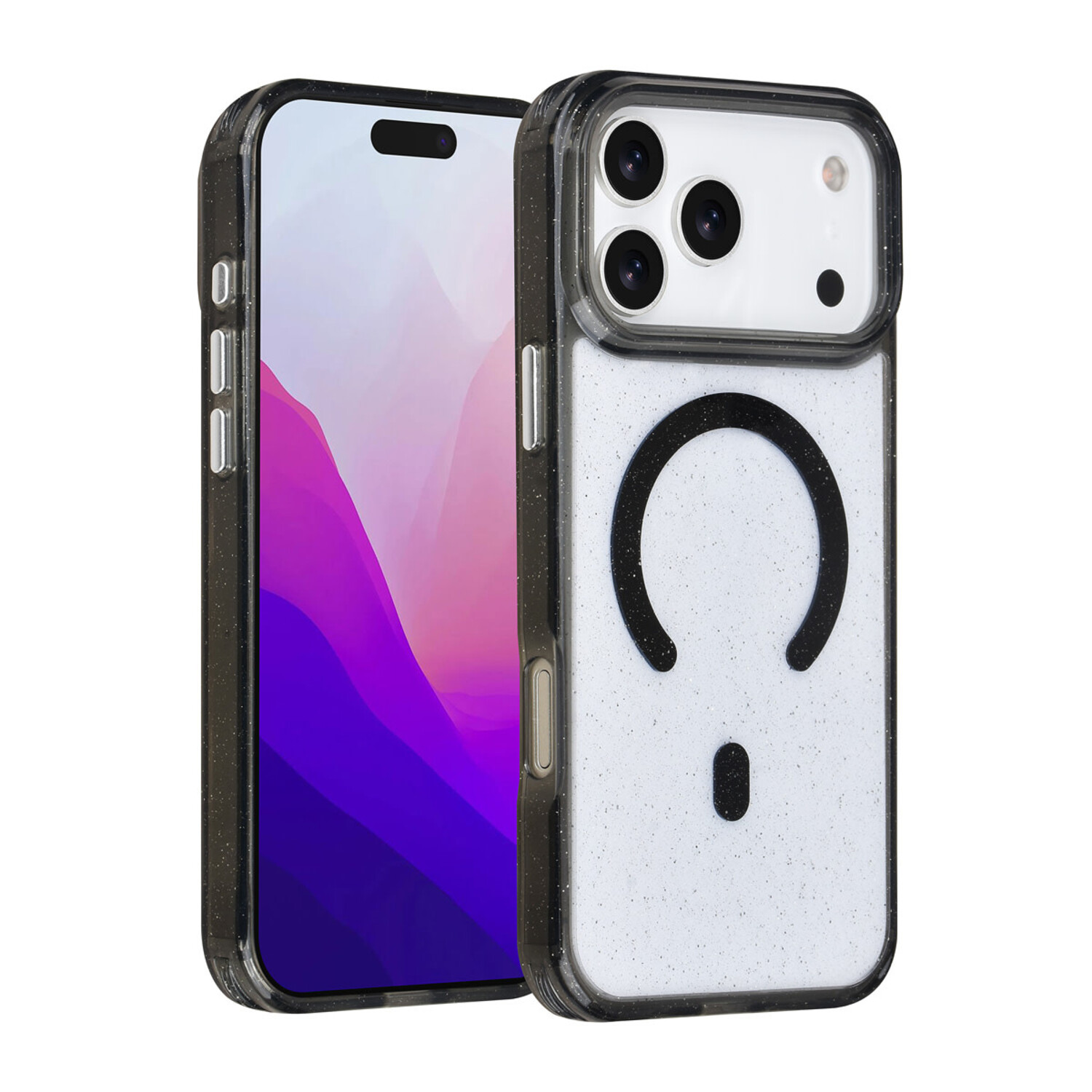 TUNIQ TUNIQ iPhone 17 Pro Max Back-Cover hul - Magsafe - Glitter - Hanger - Schwarz