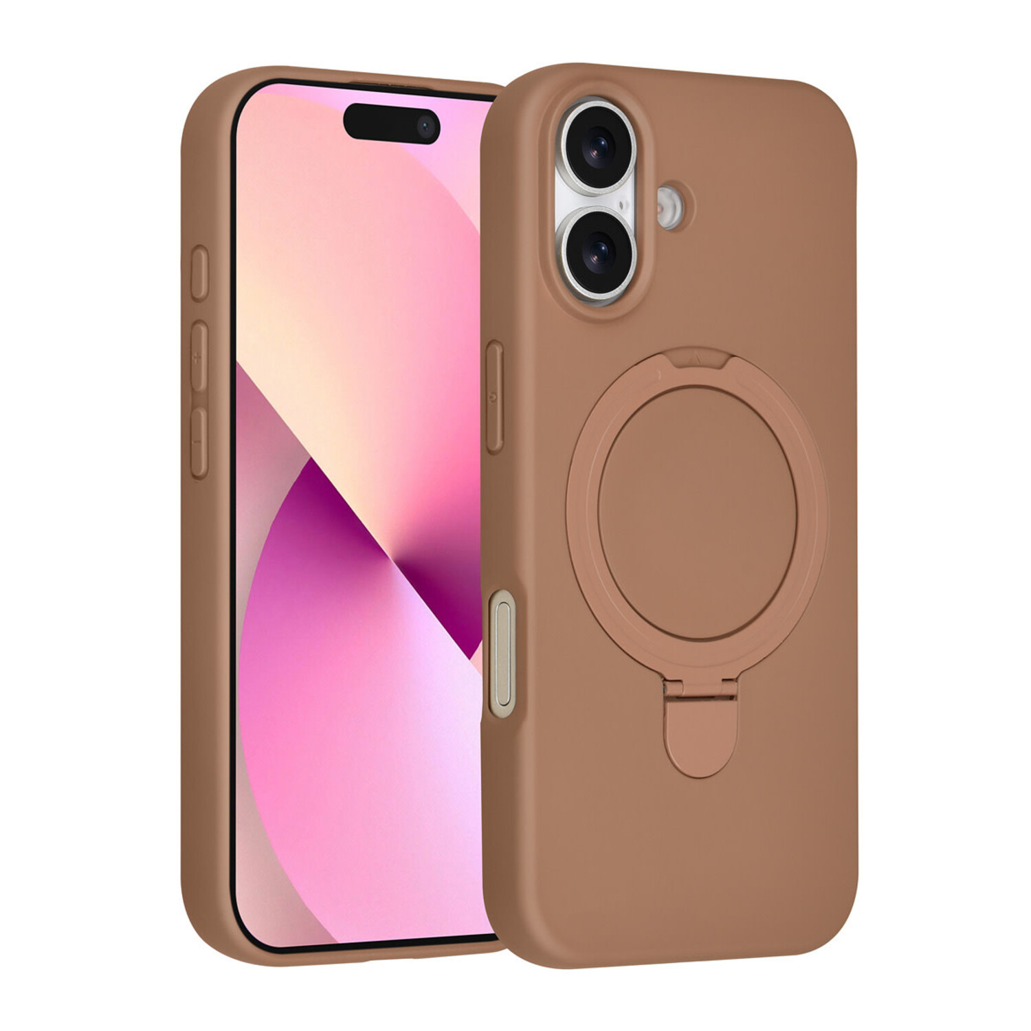 TUNIQ TUNIQ iPhone 17 Back-Cover hul - Magsafe With Ring Stand - Hanger - Desert Brown