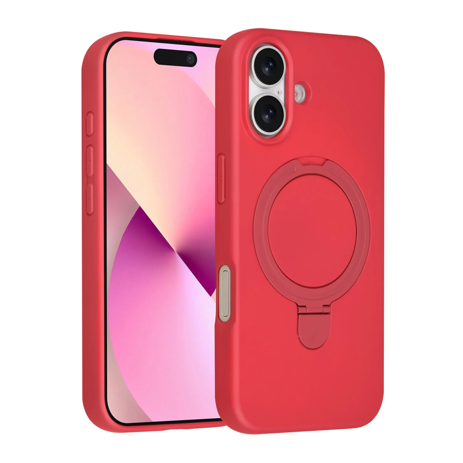 TUNIQ TUNIQ iPhone 17 Back-Cover hul - Magsafe With Ring Stand - Hanger - Cherry Red