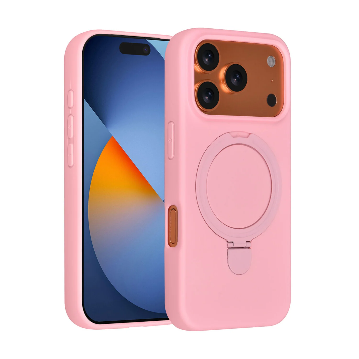 TUNIQ TUNIQ iPhone 17 Pro Back-Cover hul - Magsafe With Ring Stand - Hanger - Sakura Pink