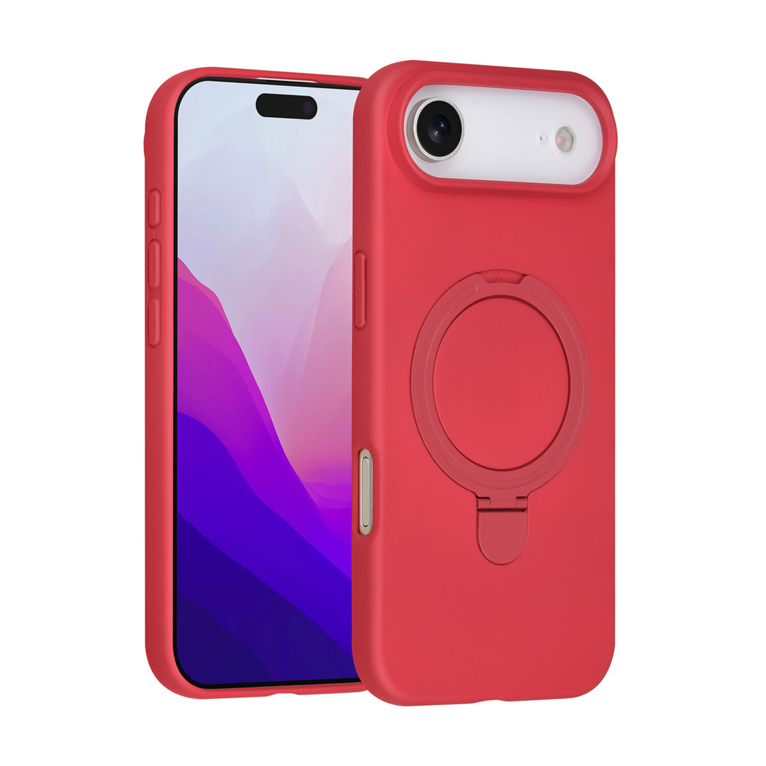 TUNIQ TUNIQ iPhone 17 Air Back-Cover hul - Magsafe With Ring Stand - Hanger - Cherry Red
